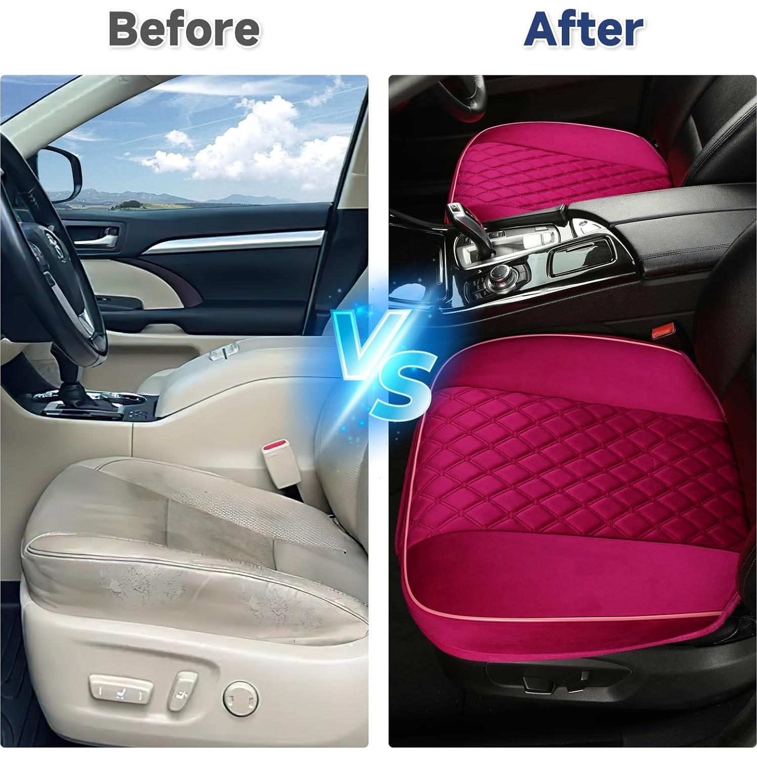 Cubierta de Asiento de Coche West Llama Terciopelo Rosa 2PC