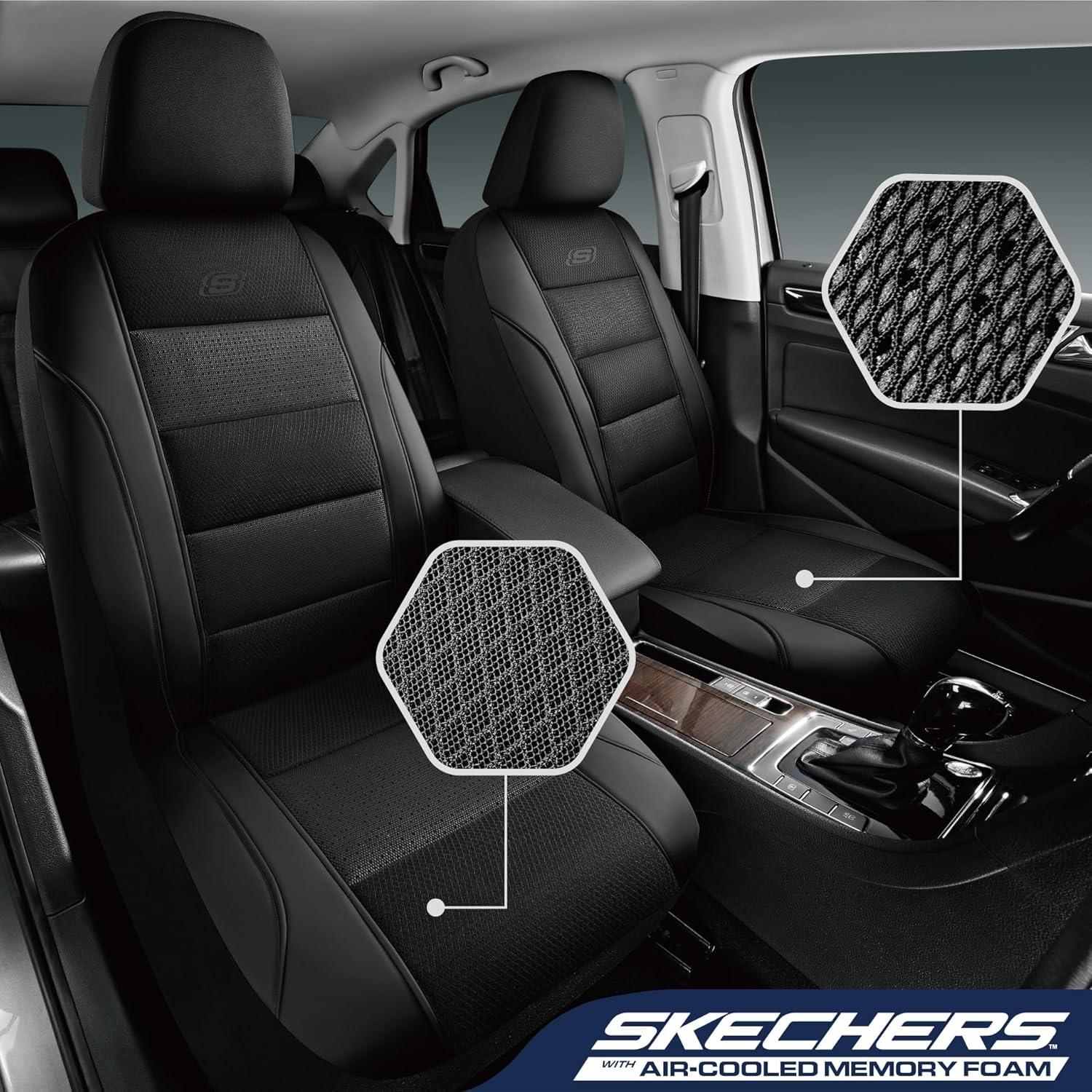 Cubiertas de Asiento de Coche Skechers Negro Espuma de Memoria