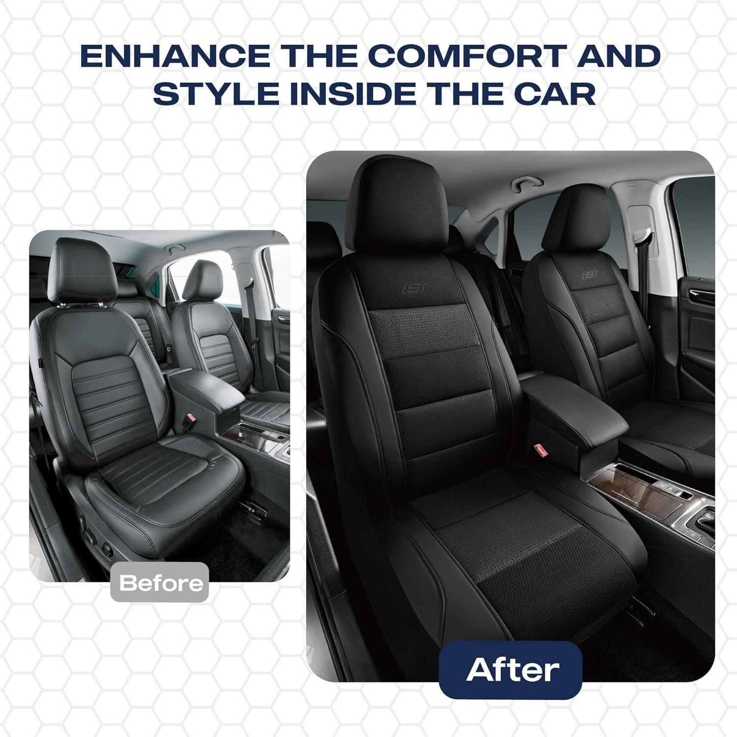 Cubiertas de Asiento de Coche Skechers Negro Espuma de Memoria