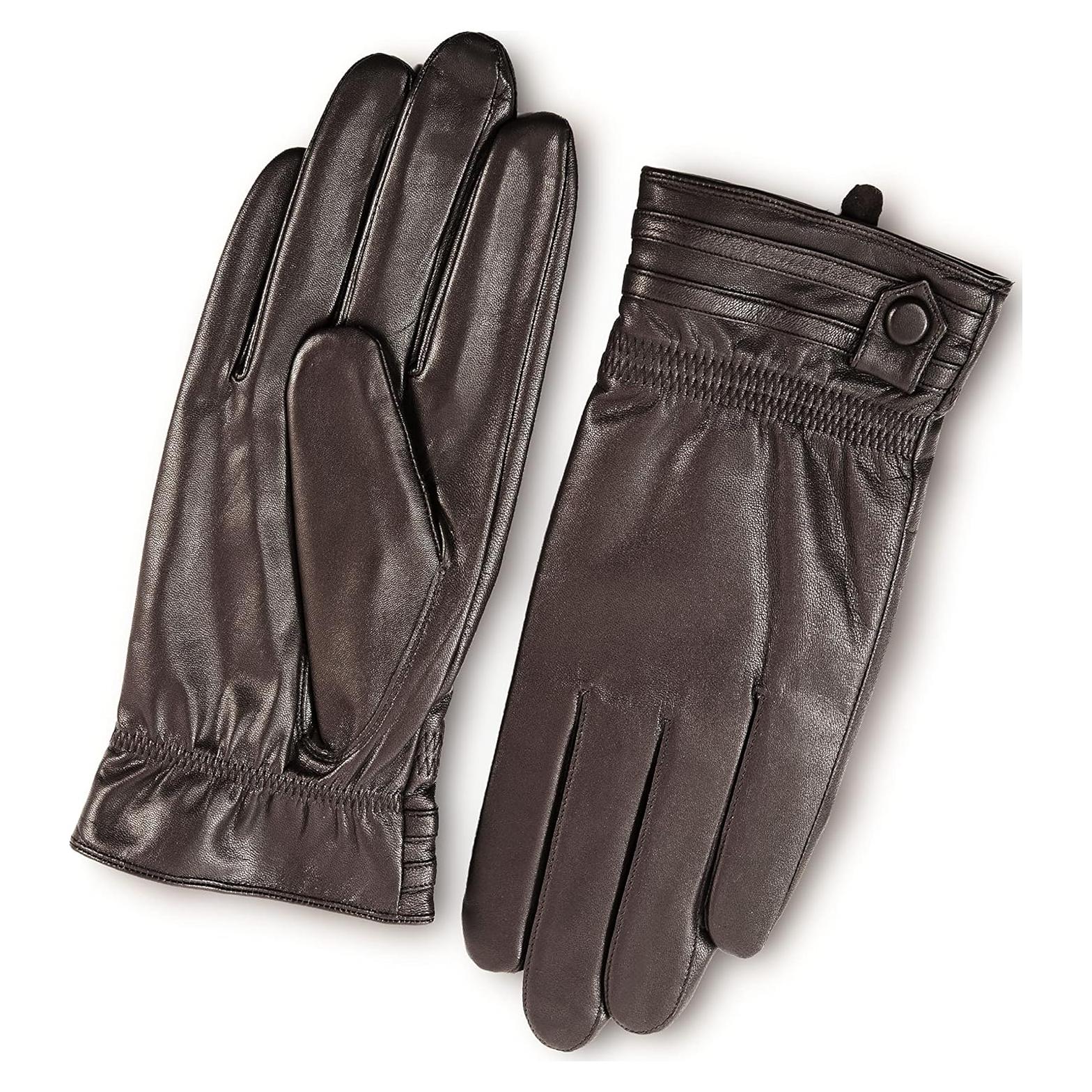 Guantes de Cuero Táctiles YISEVEN para Hombre 100% Piel de Oveja