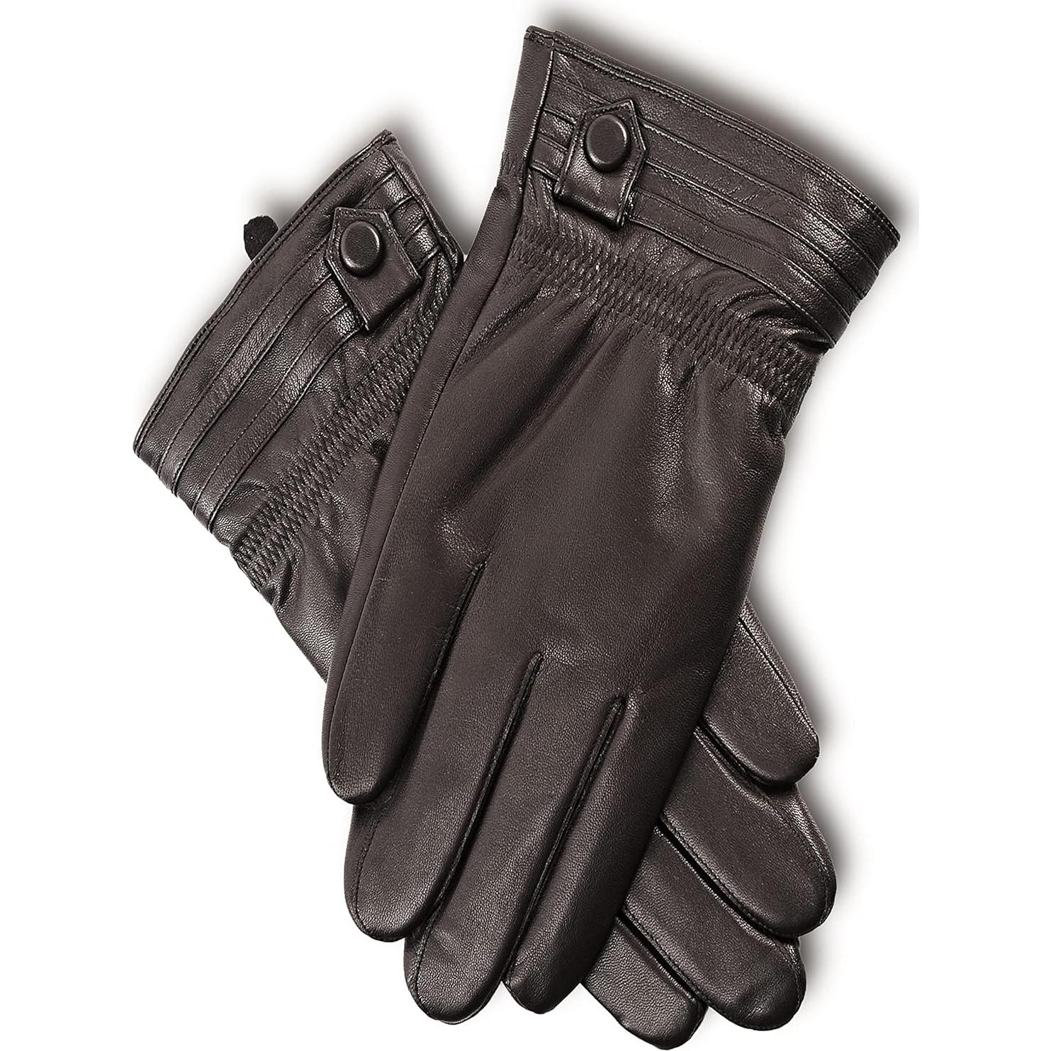 Guantes de Cuero Táctiles YISEVEN para Hombre 100% Piel de Oveja