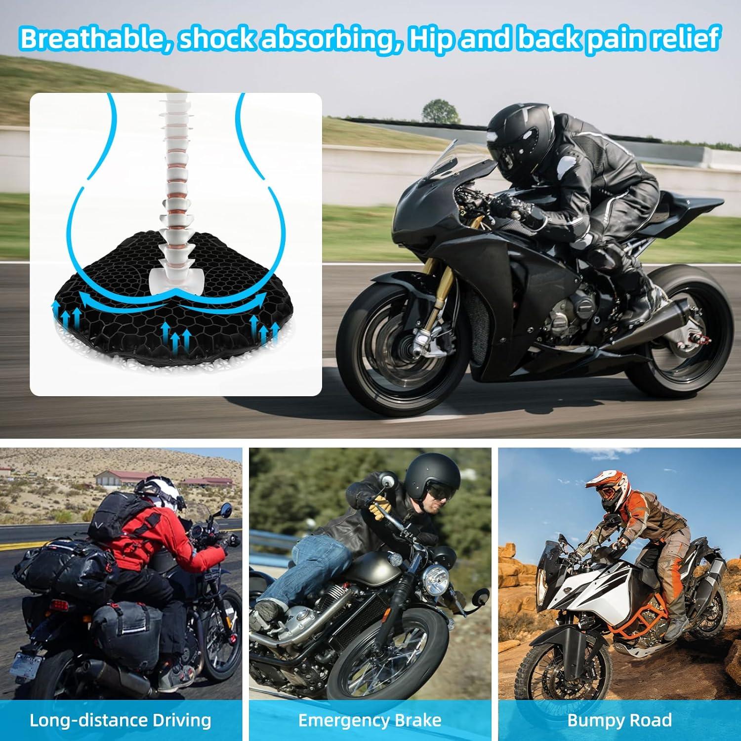 Cojín de Asiento de Gel TrekBliss para Motocicleta 28x25cm