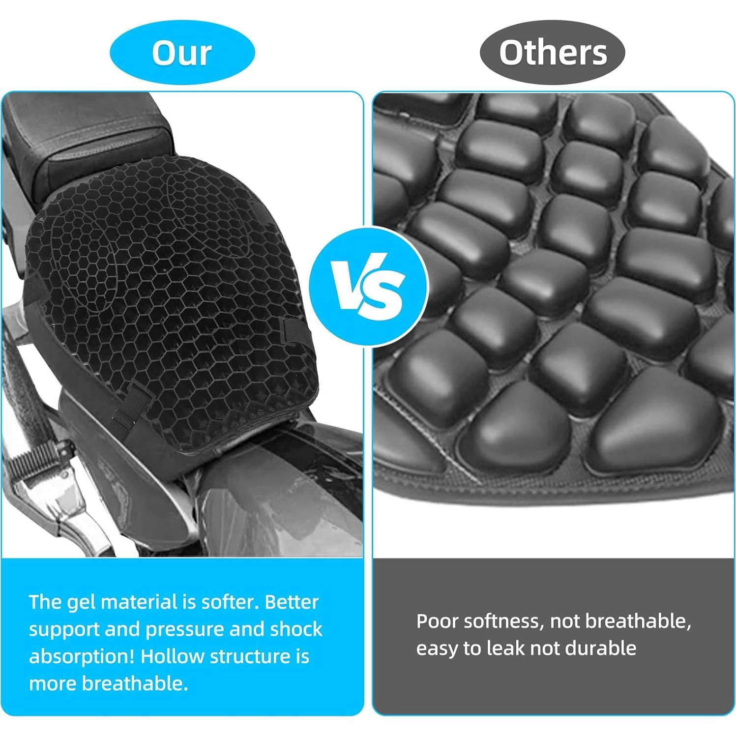 Cojín de Asiento de Gel TrekBliss para Motocicleta 28x25cm