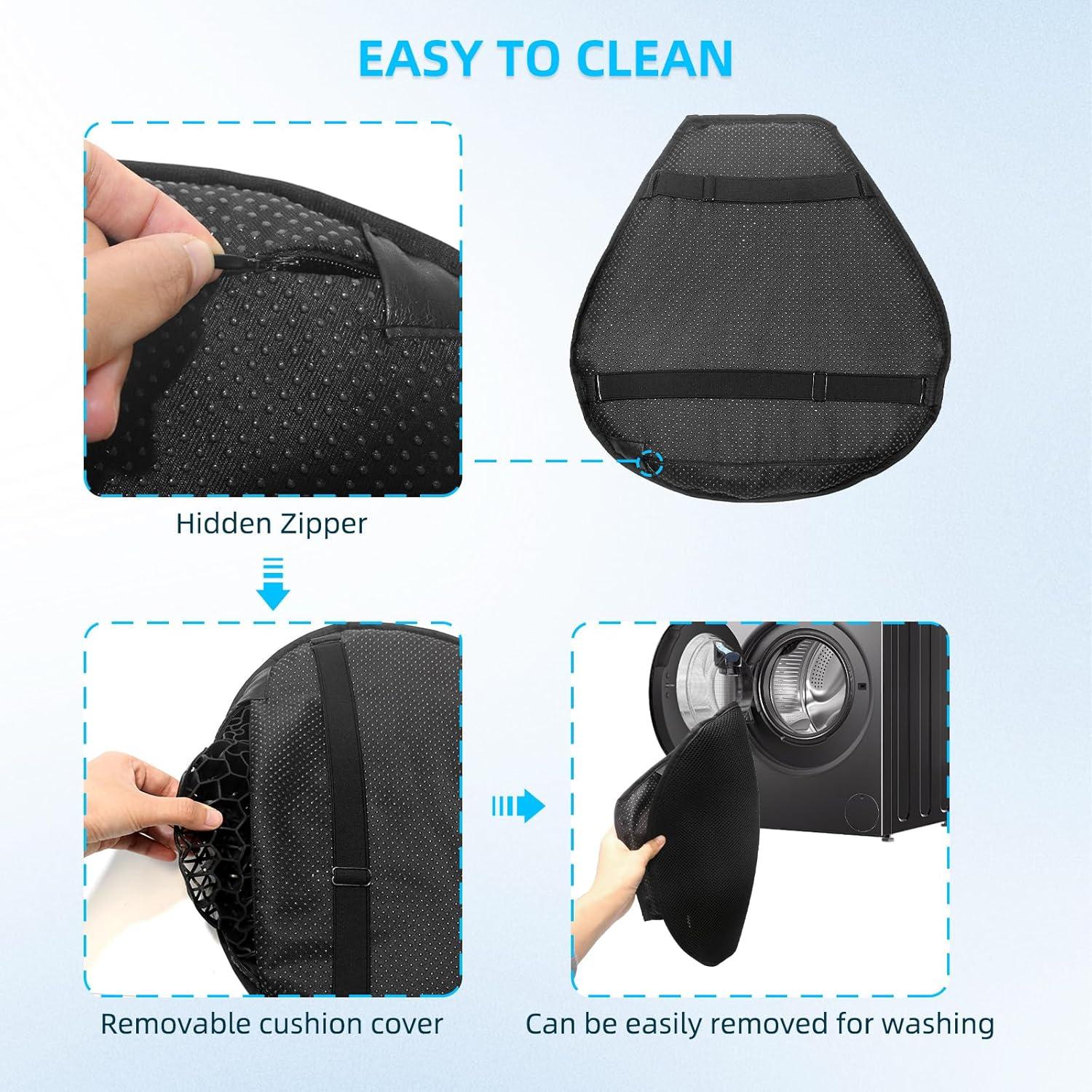 Cojín de Asiento de Gel TrekBliss para Motocicleta 28x25cm