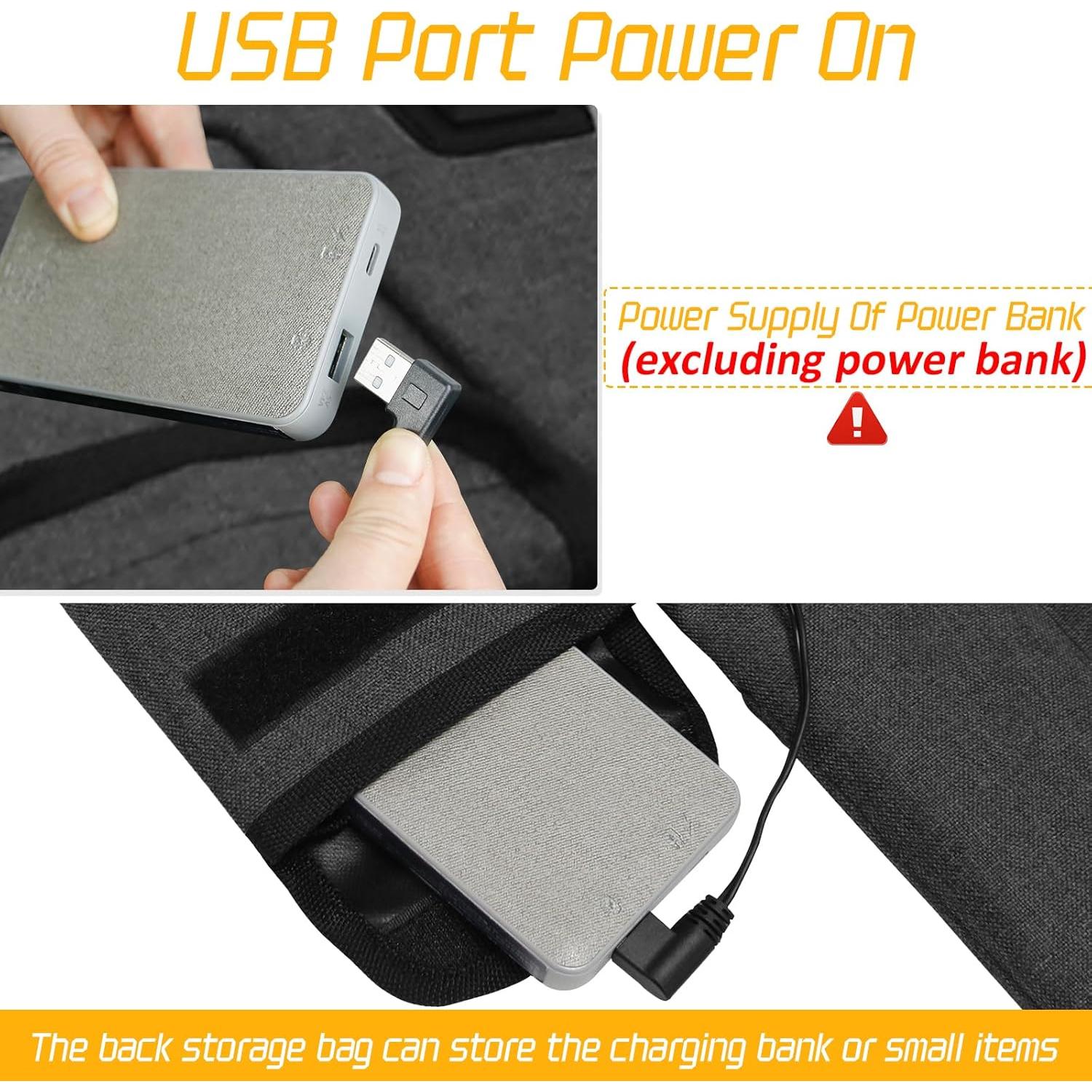 Cojín de Asiento Calentado HuiJuKeJi Plegable USB 39x40cm