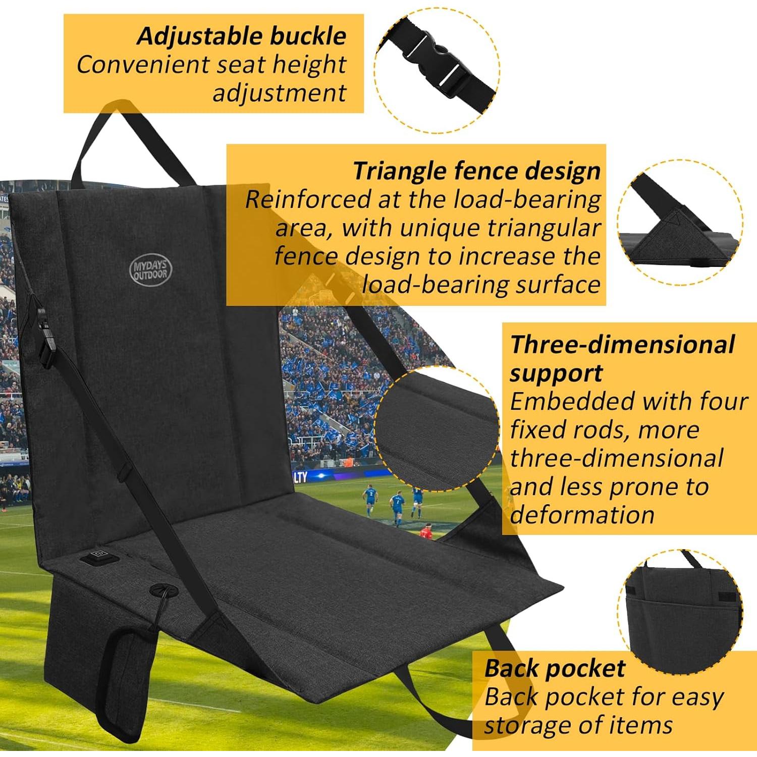 Cojín de Asiento Calentado HuiJuKeJi Plegable USB 39x40cm