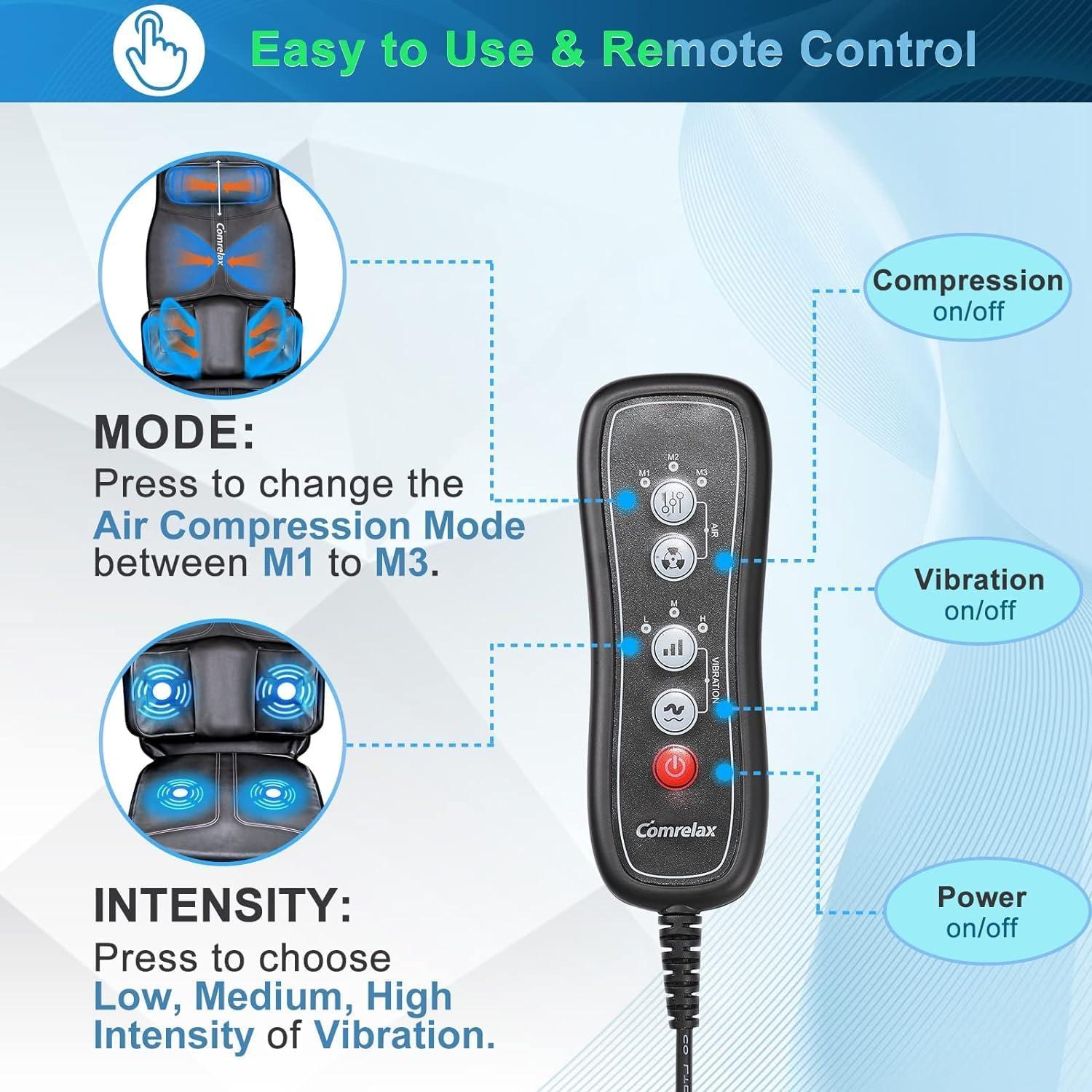 Cojín de Masaje para Espalda Comrelax CO-6005 3 Modos 3 Intensidades