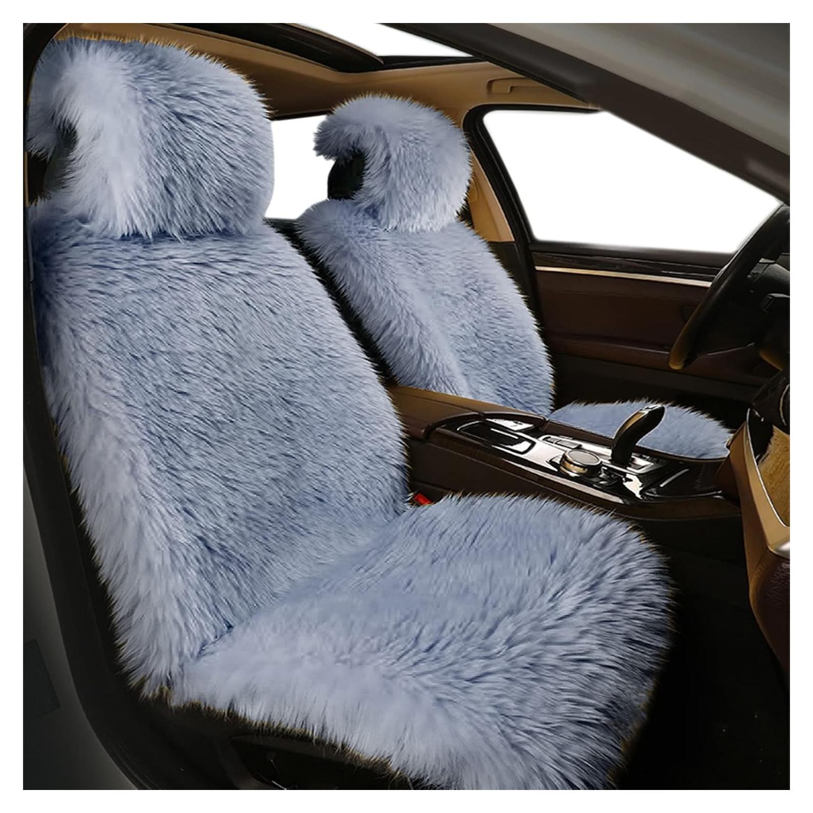 Cubierta de Asiento de Piel de Oveja Big Ant Gris - Ajuste Universal