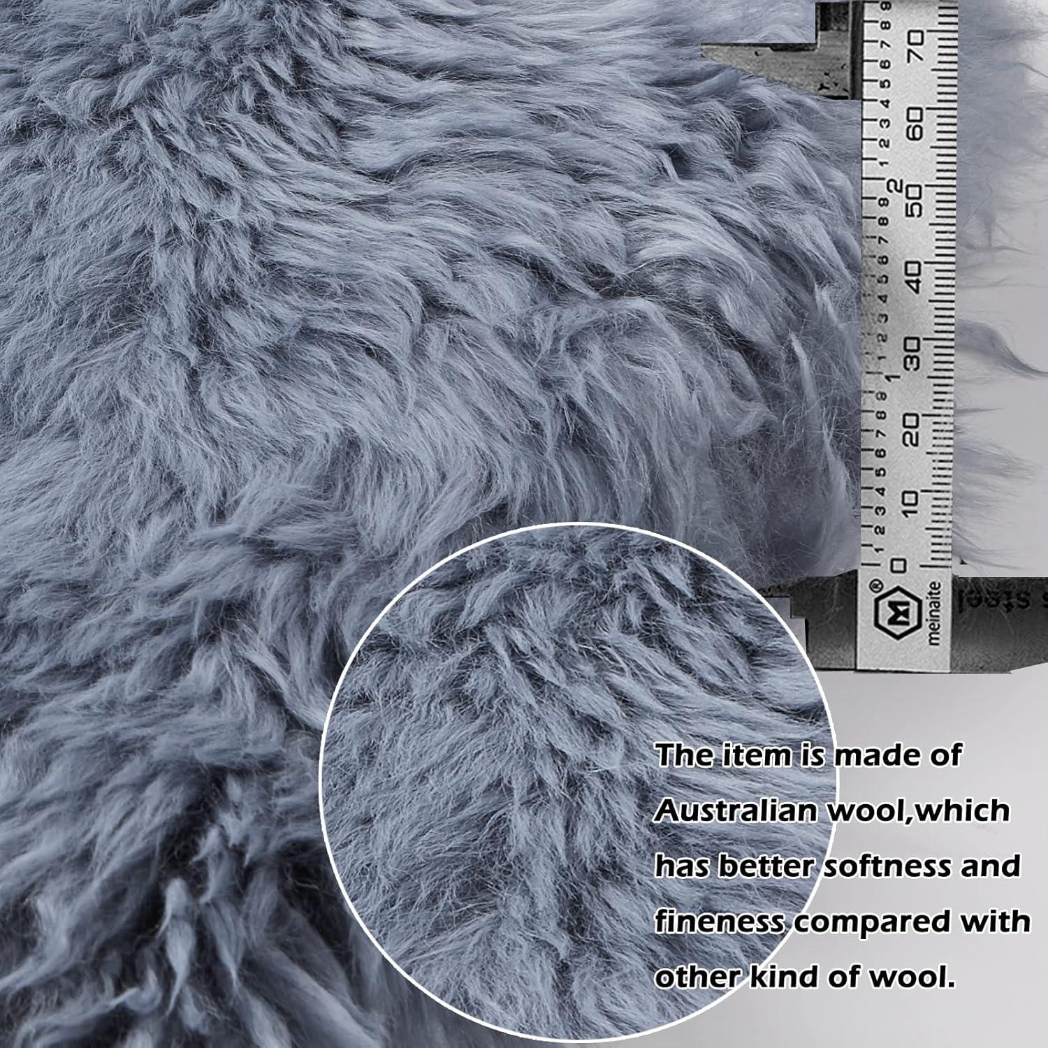 Cubierta de Asiento de Piel de Oveja Big Ant Gris - Ajuste Universal