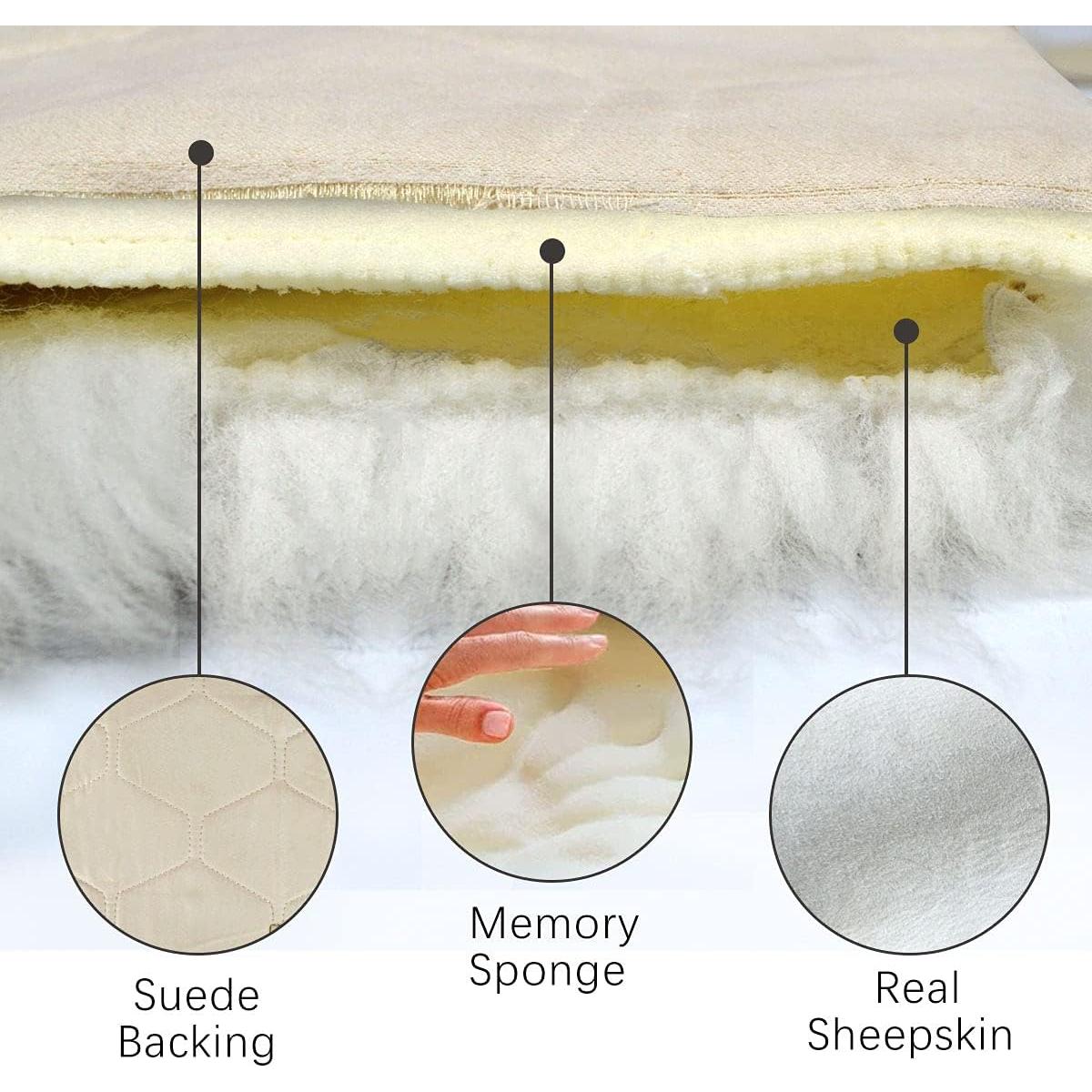 Cojín de Asiento de Coche Gracefur de Piel de Oveja 45x45cm