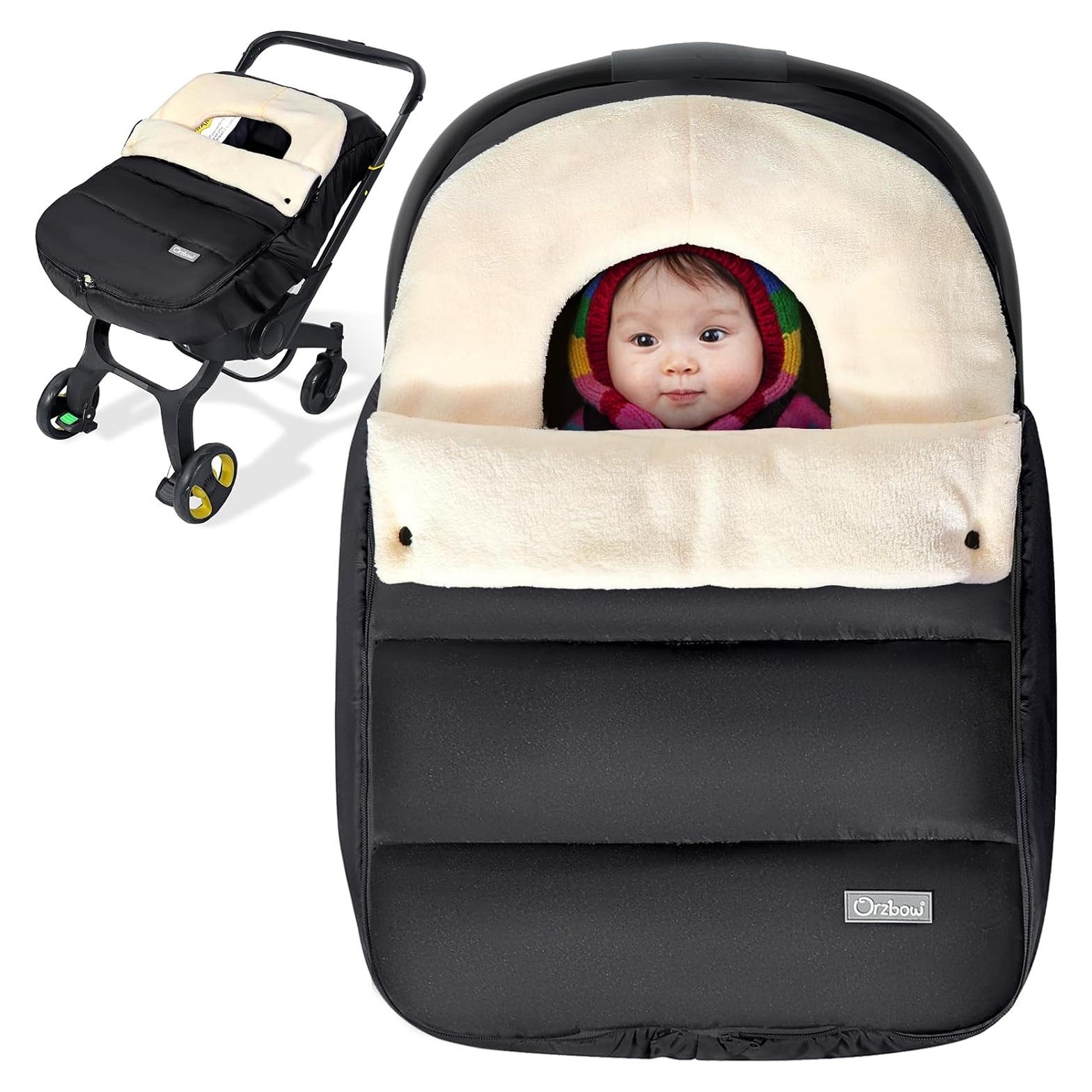 Funda de Asiento de Coche Orzbow para Bebés Invierno Negra