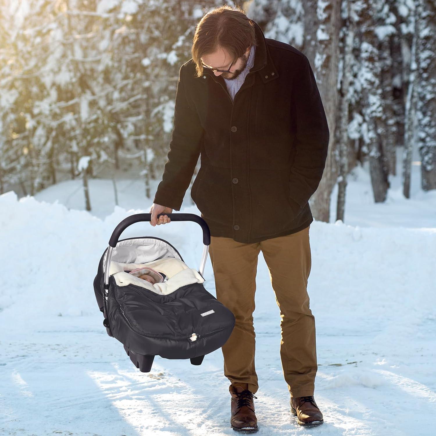 Funda de Asiento de Coche Orzbow para Bebés Invierno Negra