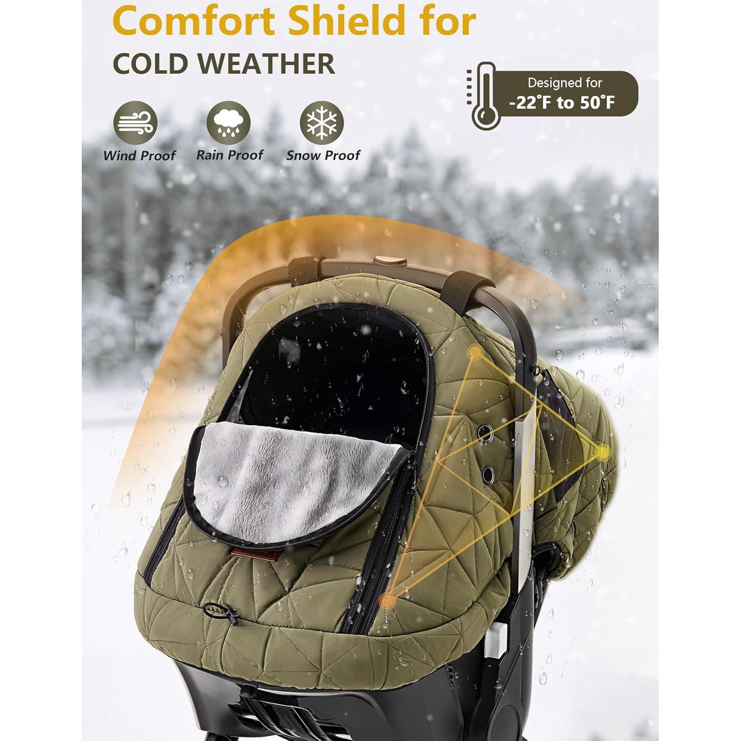 Cubierta de Asiento de Coche para Bebé Sprouterie Verde Oliva