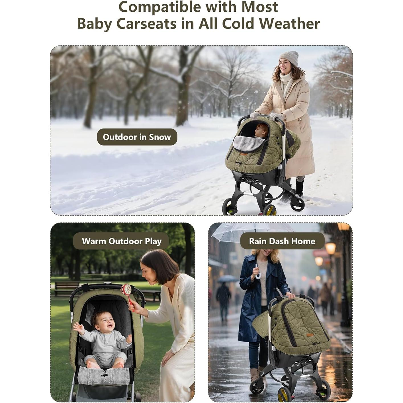 Cubierta de Asiento de Coche para Bebé Sprouterie Verde Oliva