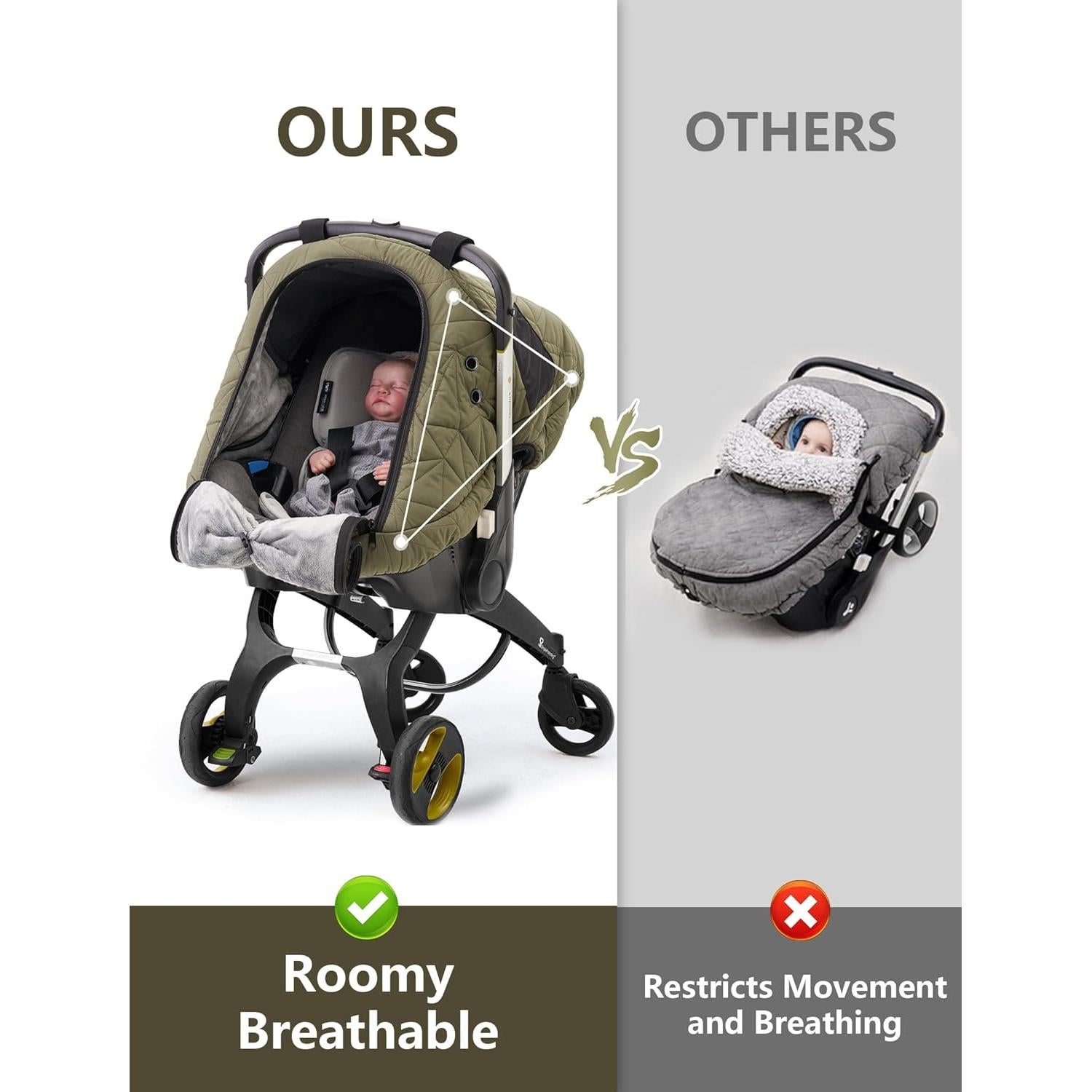 Cubierta de Asiento de Coche para Bebé Sprouterie Verde Oliva