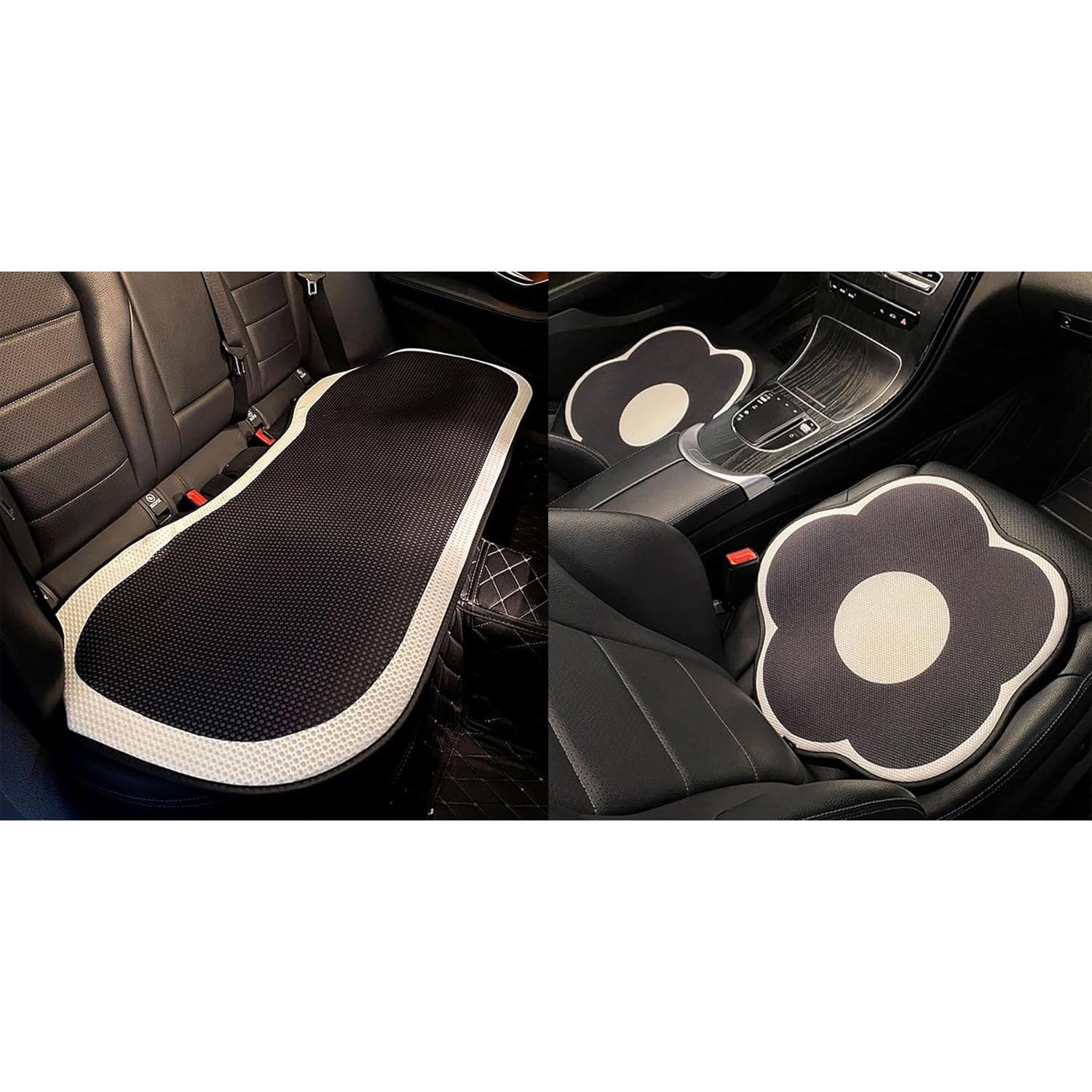 Cojín de Asiento de Coche ACDIAC 3 Piezas Diseño Flor Transpirable