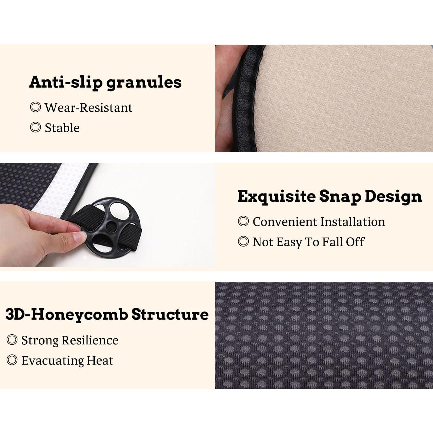 Cojín de Asiento de Coche ACDIAC 3 Piezas Diseño Flor Transpirable