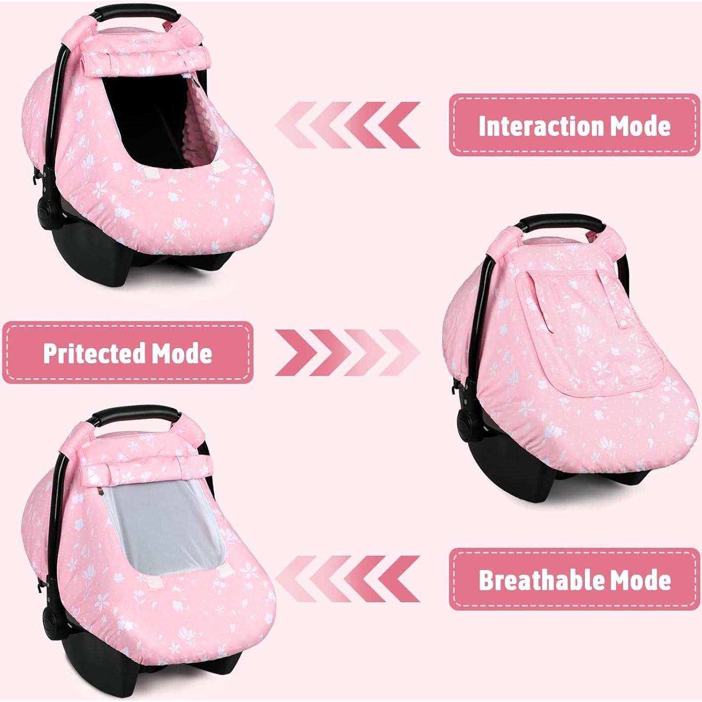 Funda de Asiento de Coche para Bebé ManFaiSky Rosa Transpirable