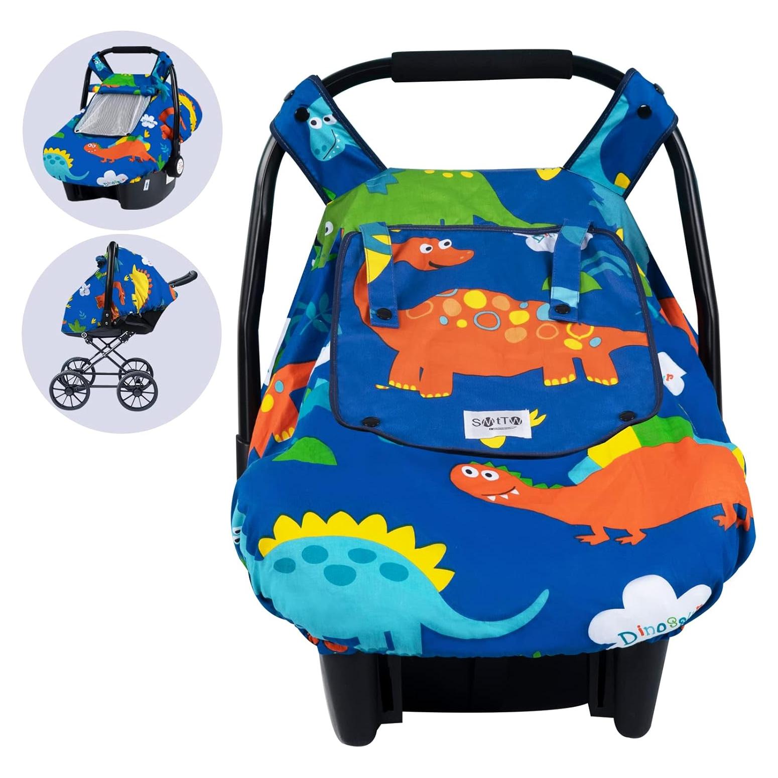 Cubierta para Asiento de Coche Bebé SMTTW Dinosaurio Universal