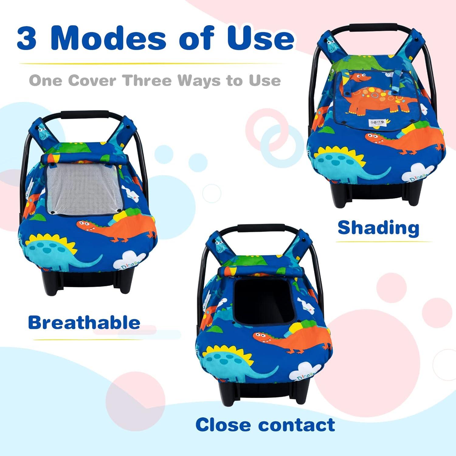 Cubierta para Asiento de Coche Bebé SMTTW Dinosaurio Universal