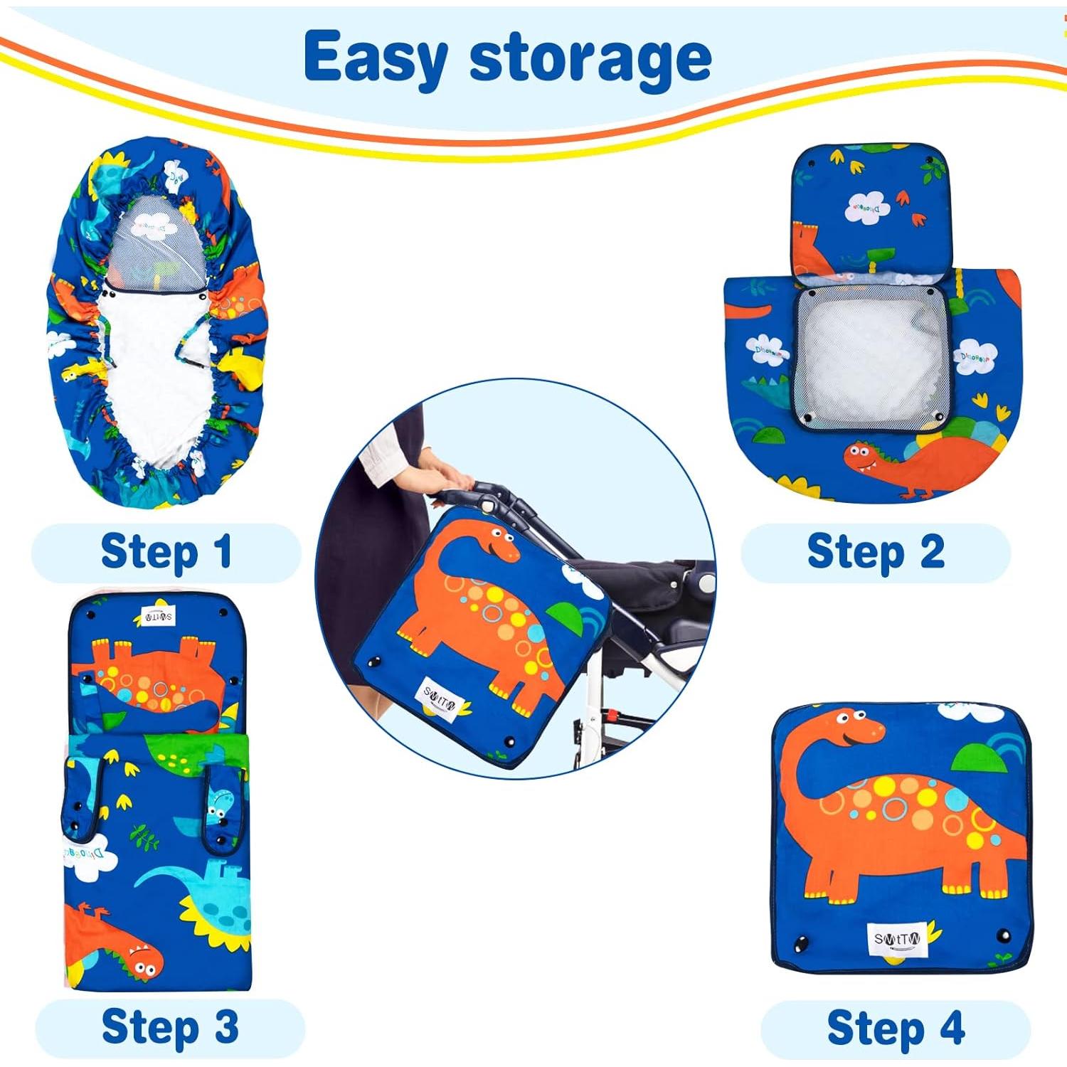 Cubierta para Asiento de Coche Bebé SMTTW Dinosaurio Universal
