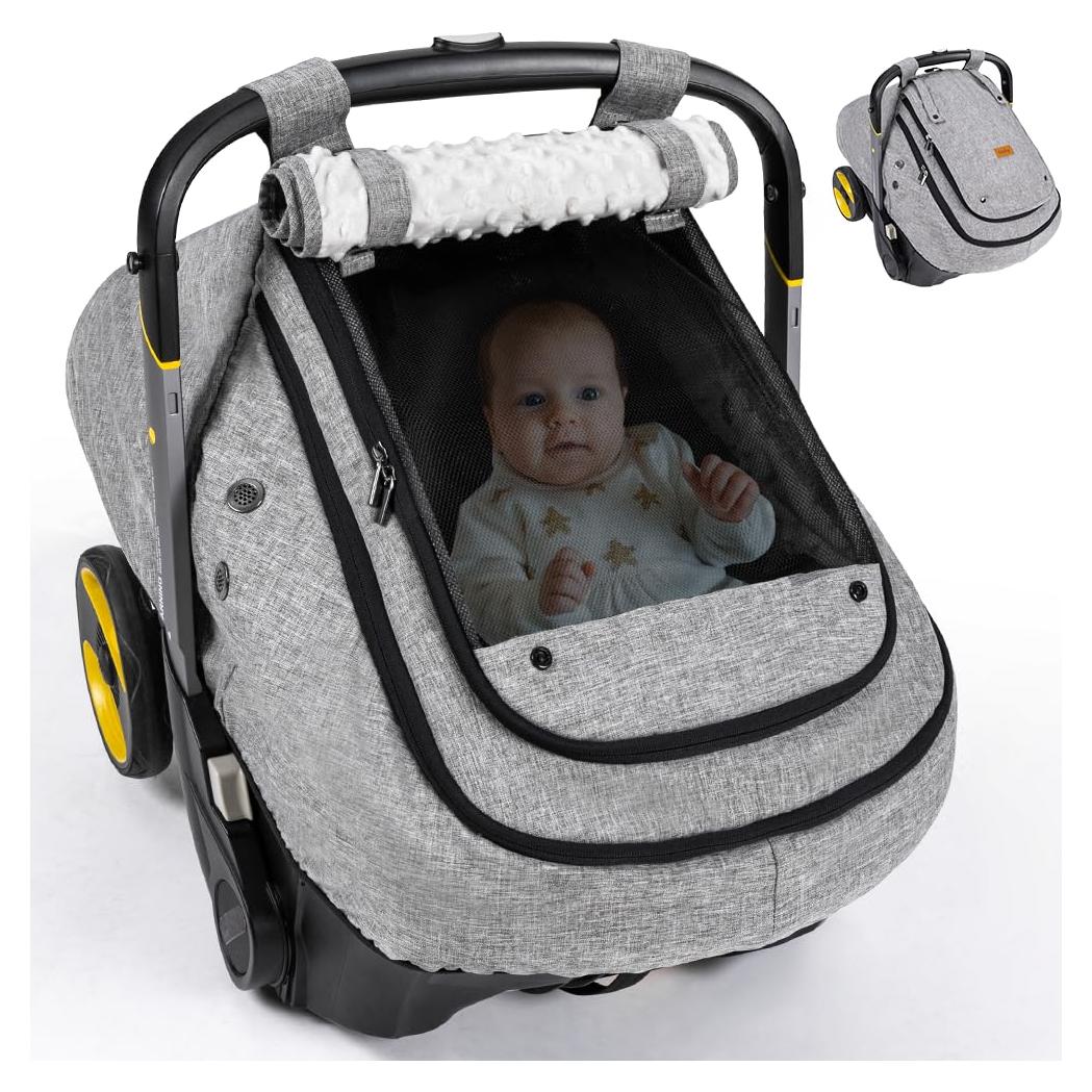 Cubierta de Asiento de Auto Bioby para Bebé Gris Impermeable