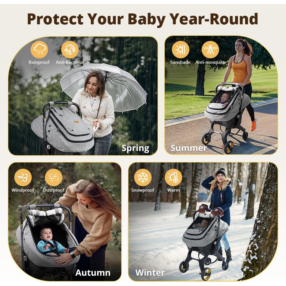 Cubierta de Asiento de Auto Bioby para Bebé Gris Impermeable