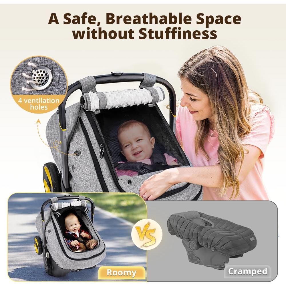 Cubierta de Asiento de Auto Bioby para Bebé Gris Impermeable