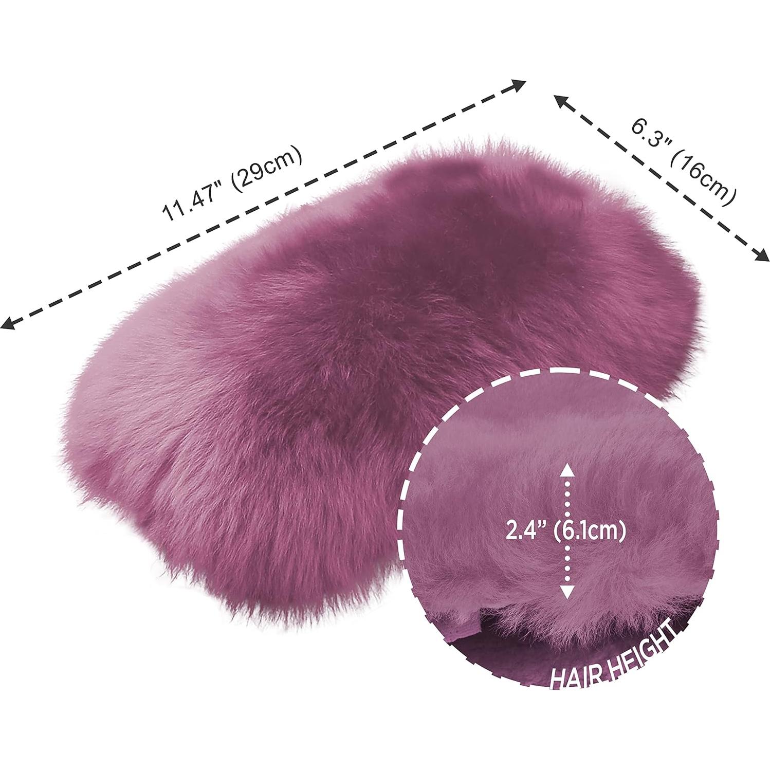 Cubierta de Reposabrazos de Cordero Australiano Andalus - Púrpura 29x16cm