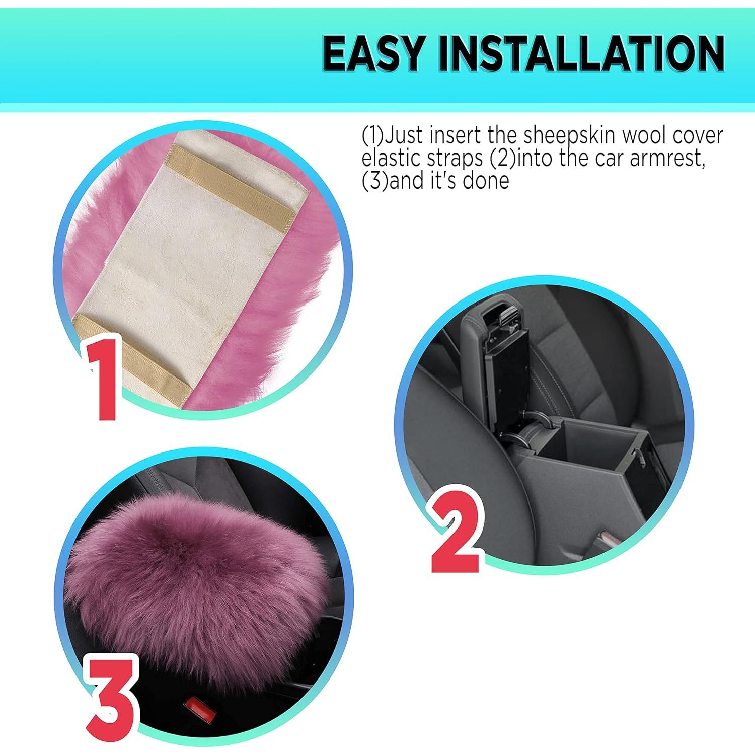 Cubierta de Reposabrazos de Cordero Australiano Andalus - Púrpura 29x16cm