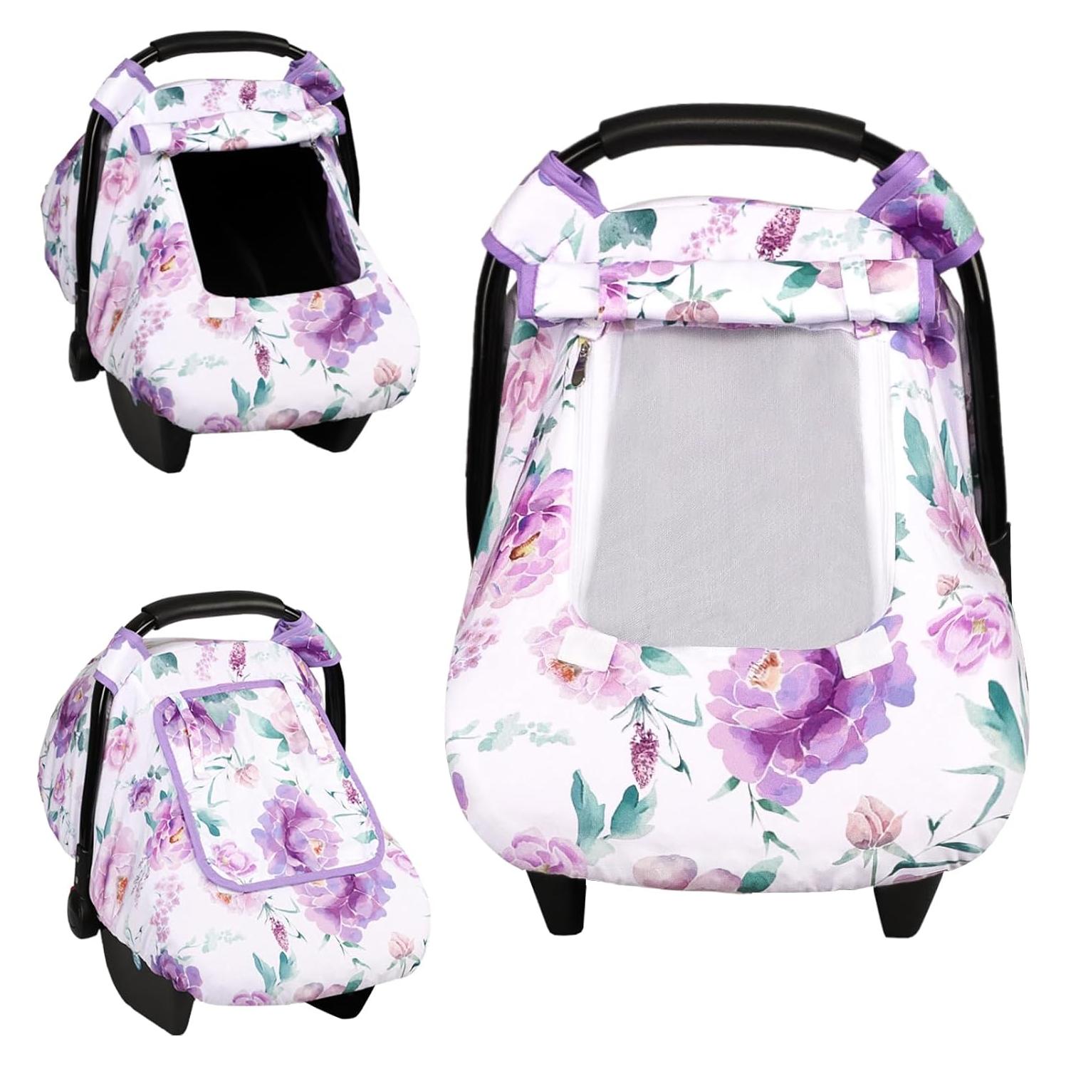 Funda de Asiento de Coche para Bebé HNHUAMING Púrpura 3 en 1