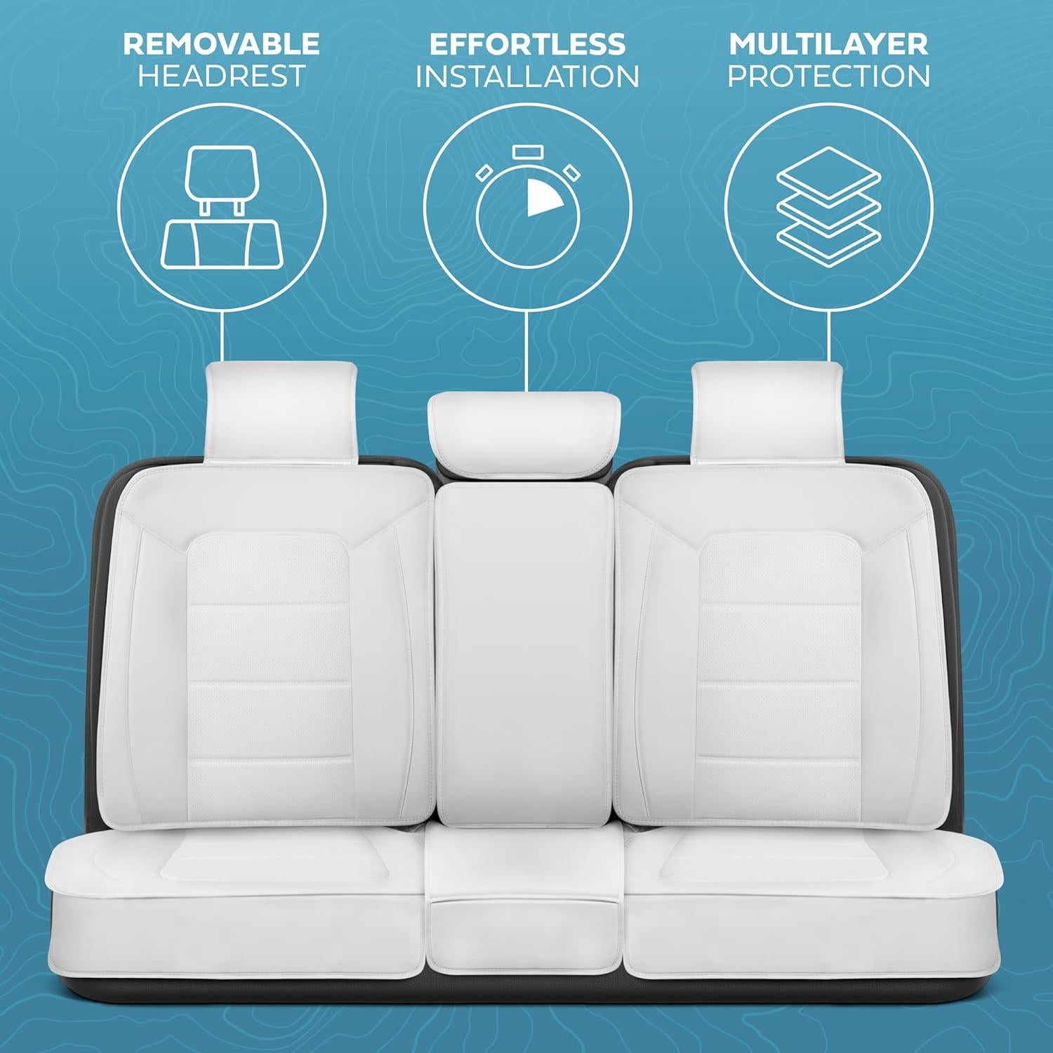 Cubierta de Asiento Trasero MotorBox Edición Clásica - Blanco