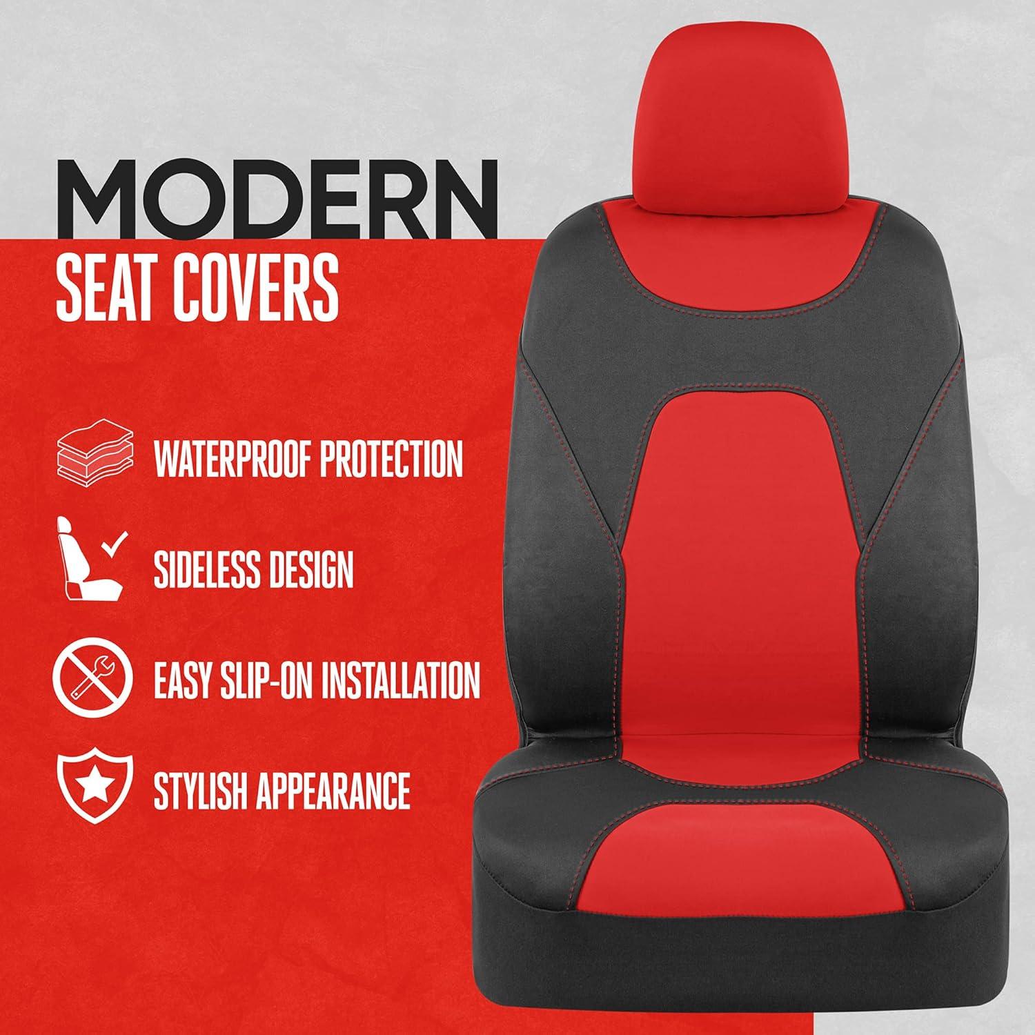 Cubiertas de Asiento BDK AquaShield Neopreno Impermeable Rojo