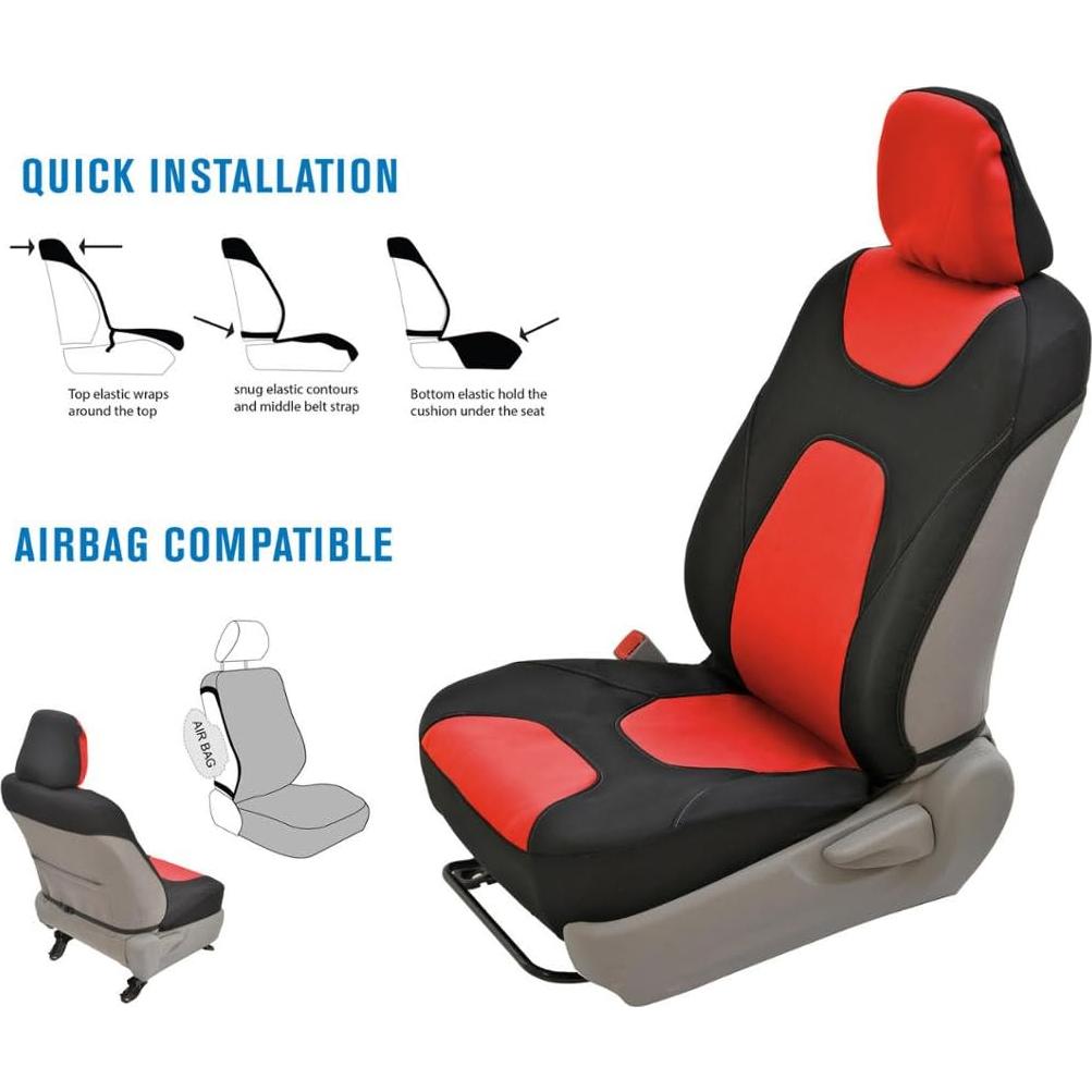 Cubiertas de Asiento BDK AquaShield Neopreno Impermeable Rojo