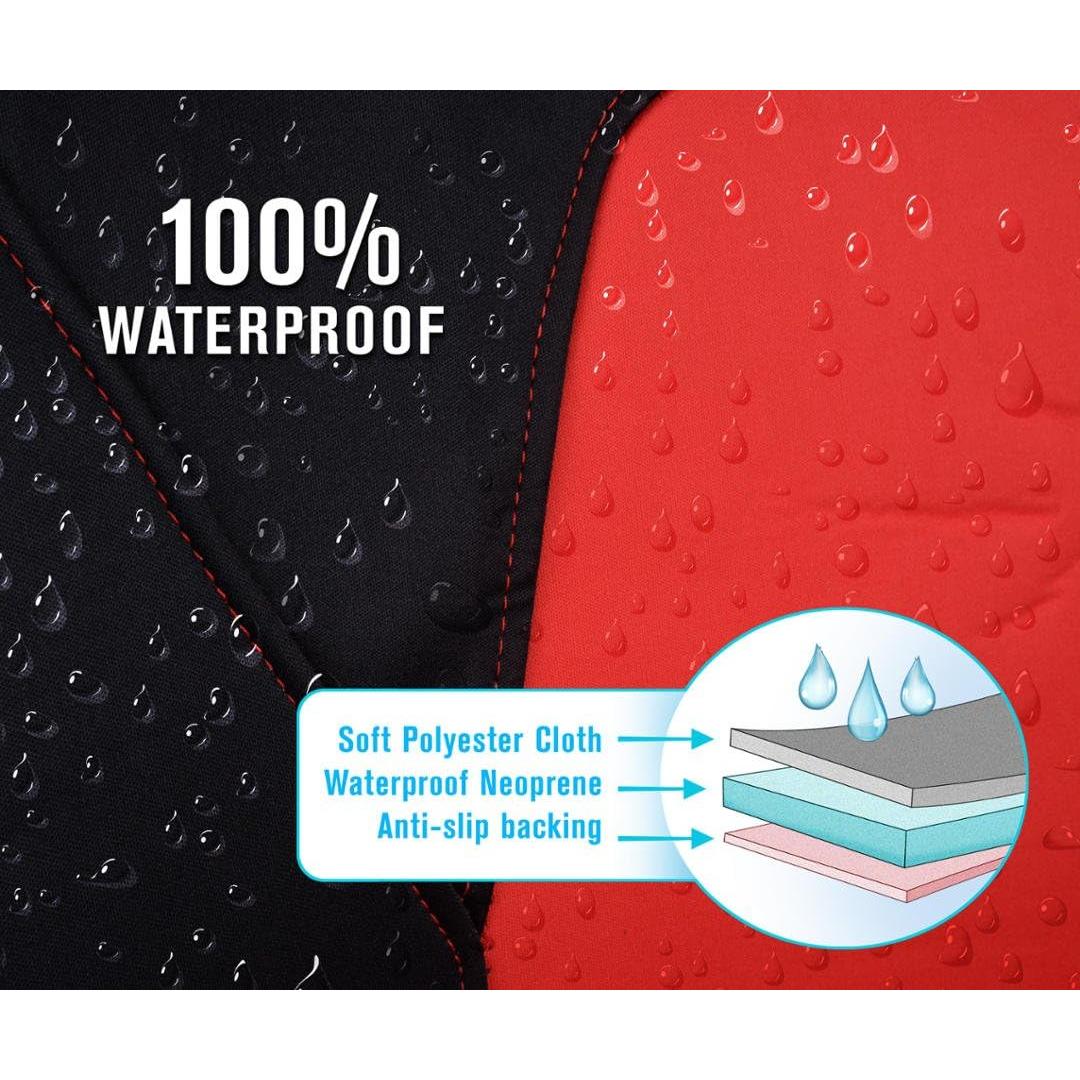 Cubiertas de Asiento BDK AquaShield Neopreno Impermeable Rojo