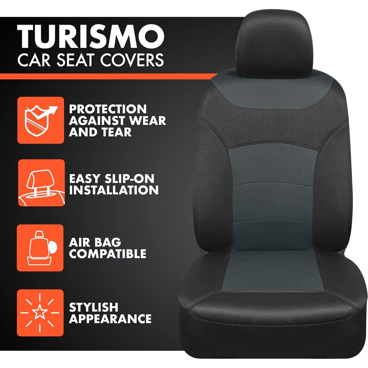 Cubiertas de Asientos BDK Turismo Gris Carbón Juego Completo