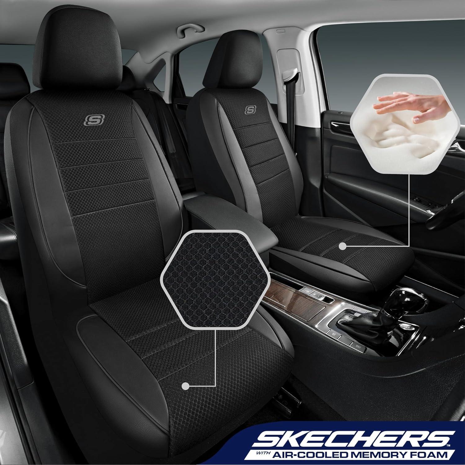 Funda de Asiento Skechers con Espuma de Memoria Negra - Ajuste Universal