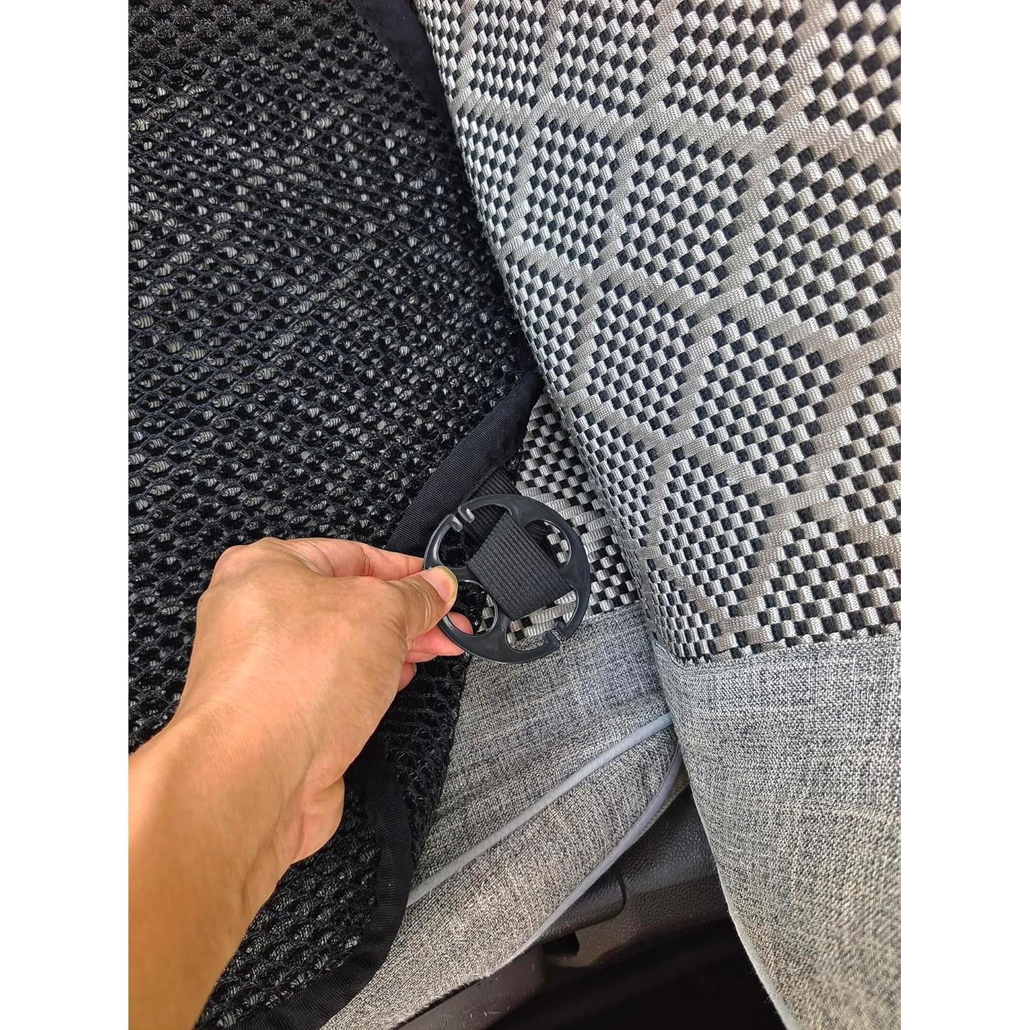 Cojín de Asiento de Coche ACDIAC Malla 3D Transpirable Negro