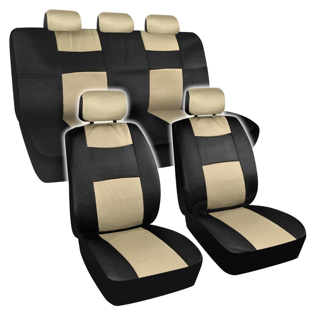 Cubierta de Asiento de Coche BDK 11 Piezas Beige Negro