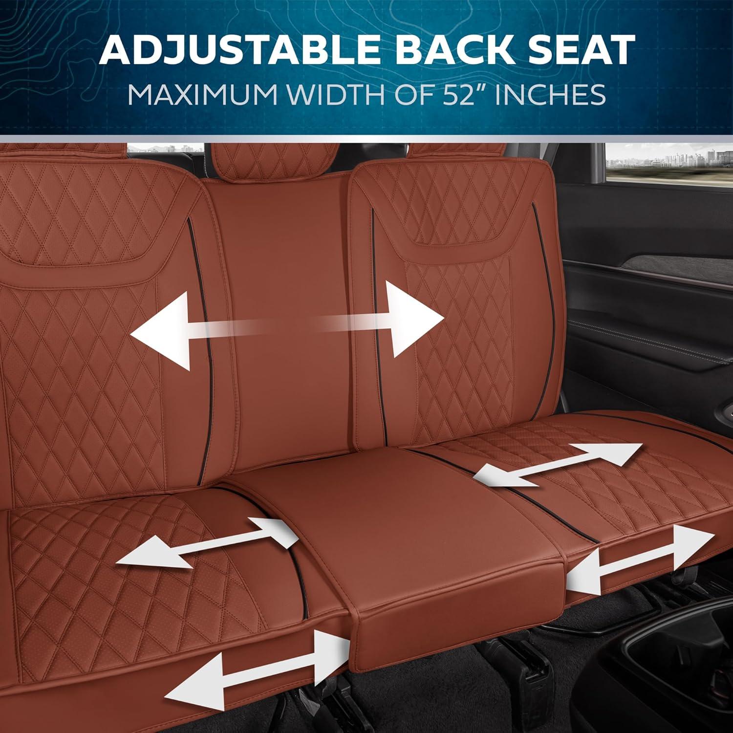 Fundas de Asiento de Coche MotorBox Cuero Sintético Marrón