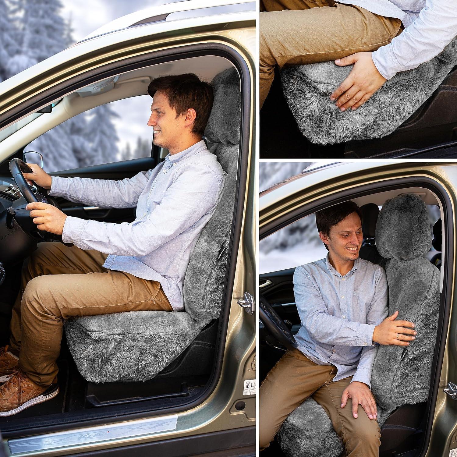 Cubiertas de Asiento de Auto ZONETECH SEFUR Lana Oveja 2 Paquete