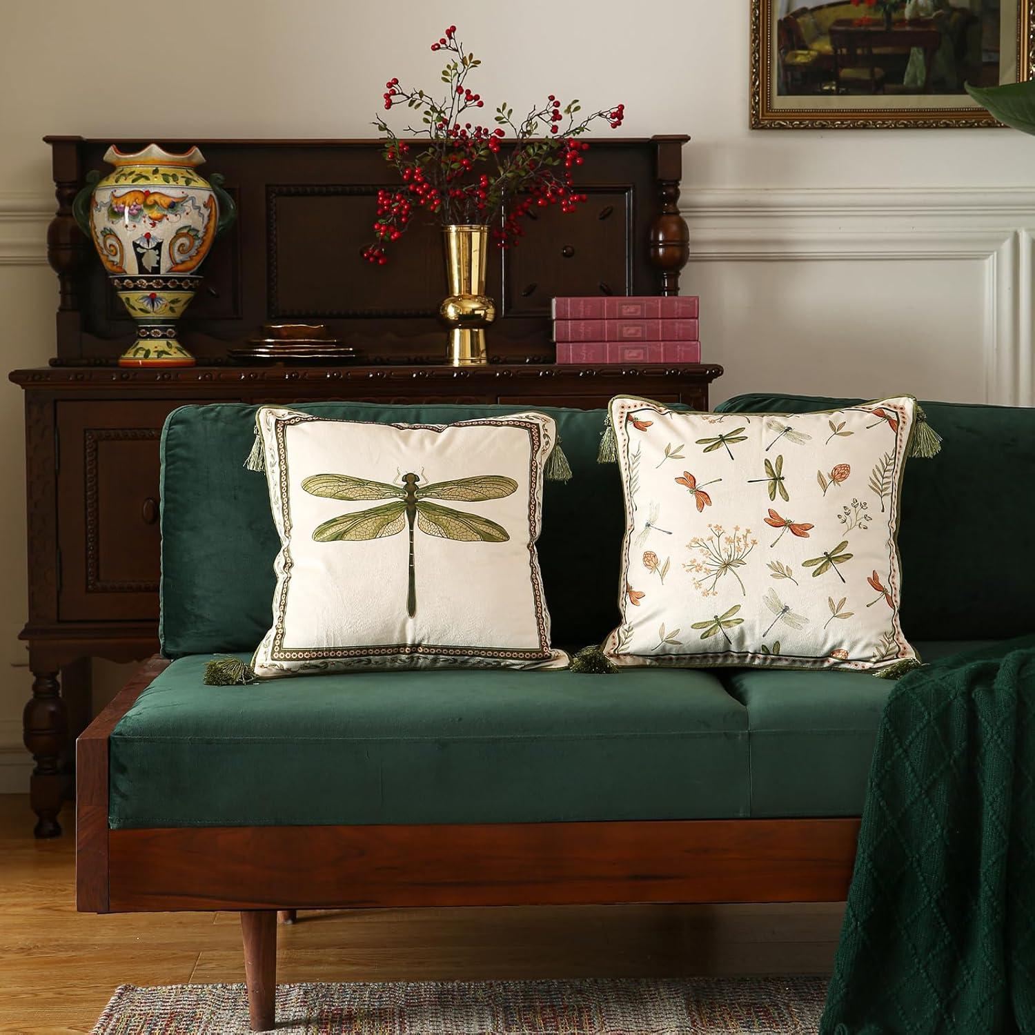 Funda de Cojín Decorativa ISAENNE 45.72cm Floral Verde