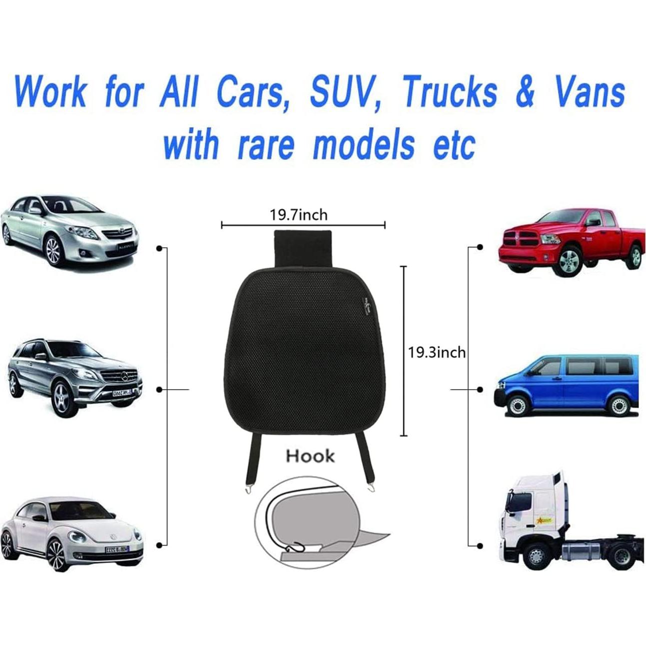 Cojín de Asiento de Coche Gran Hormiga Universal Negro