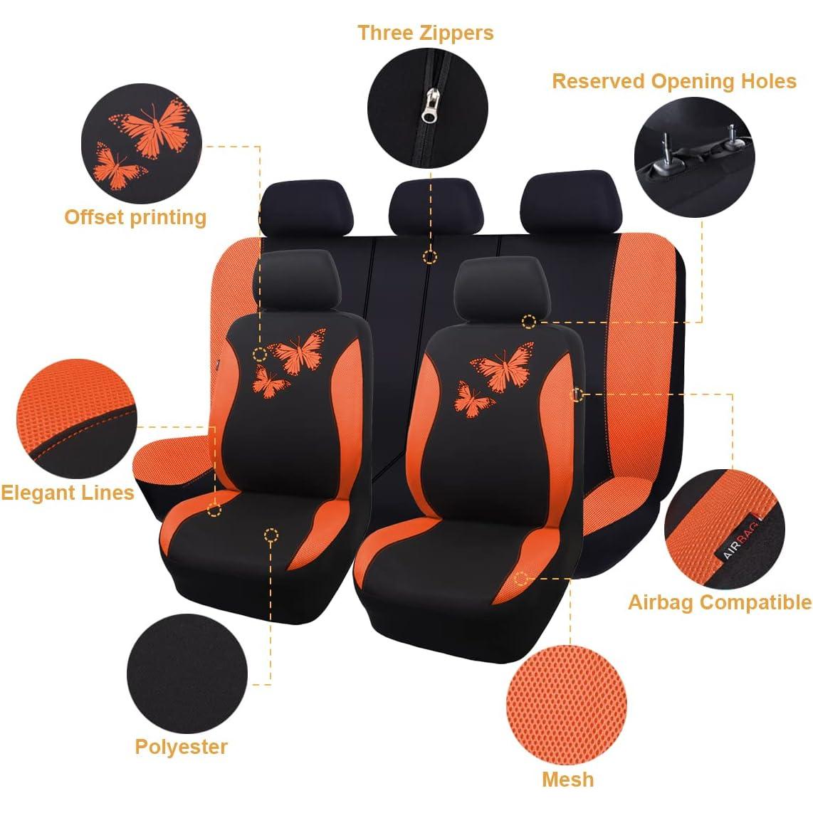 Cubiertas de Asiento de Coche Flying Banner FB-077 Naranja Universal