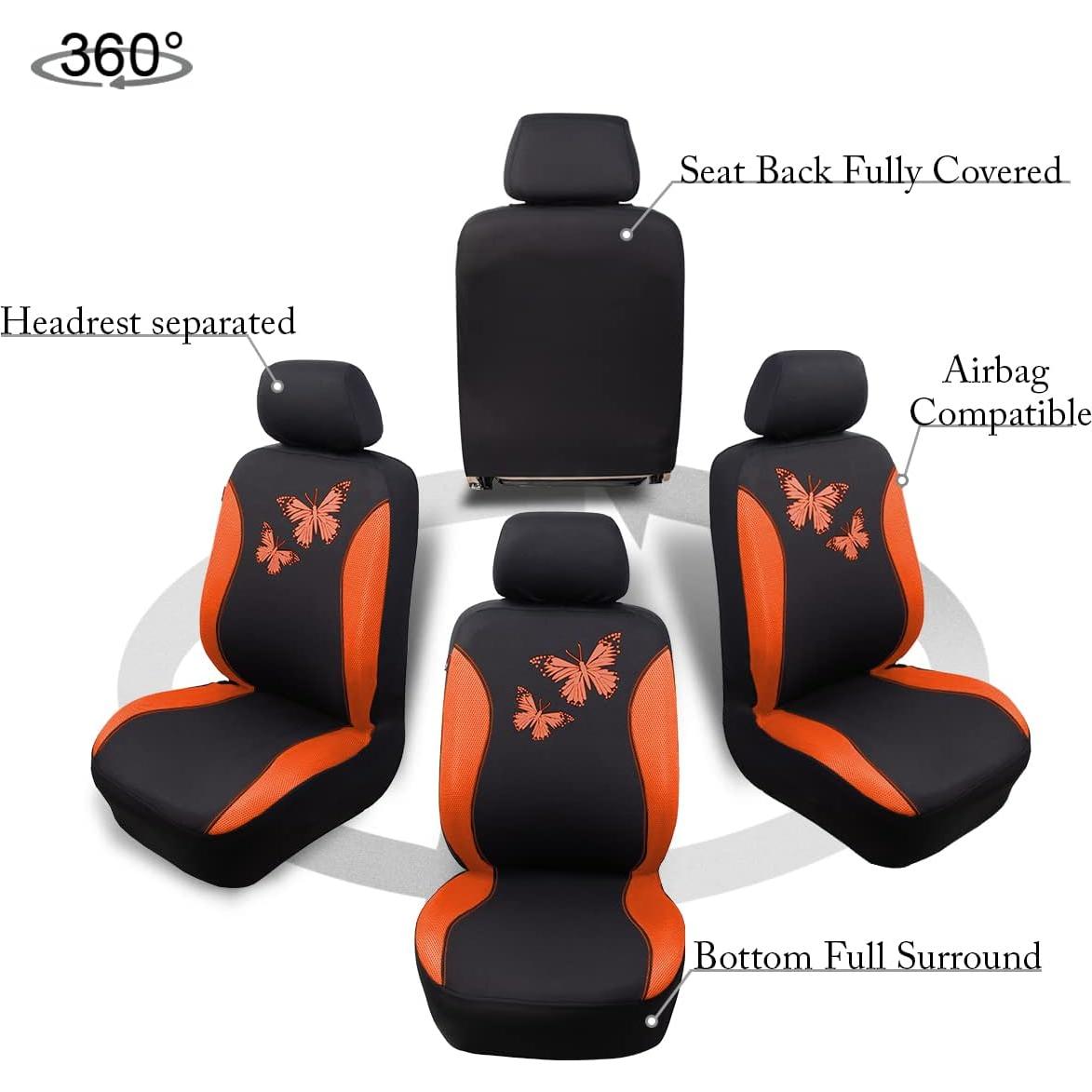 Cubiertas de Asiento de Coche Flying Banner FB-077 Naranja Universal
