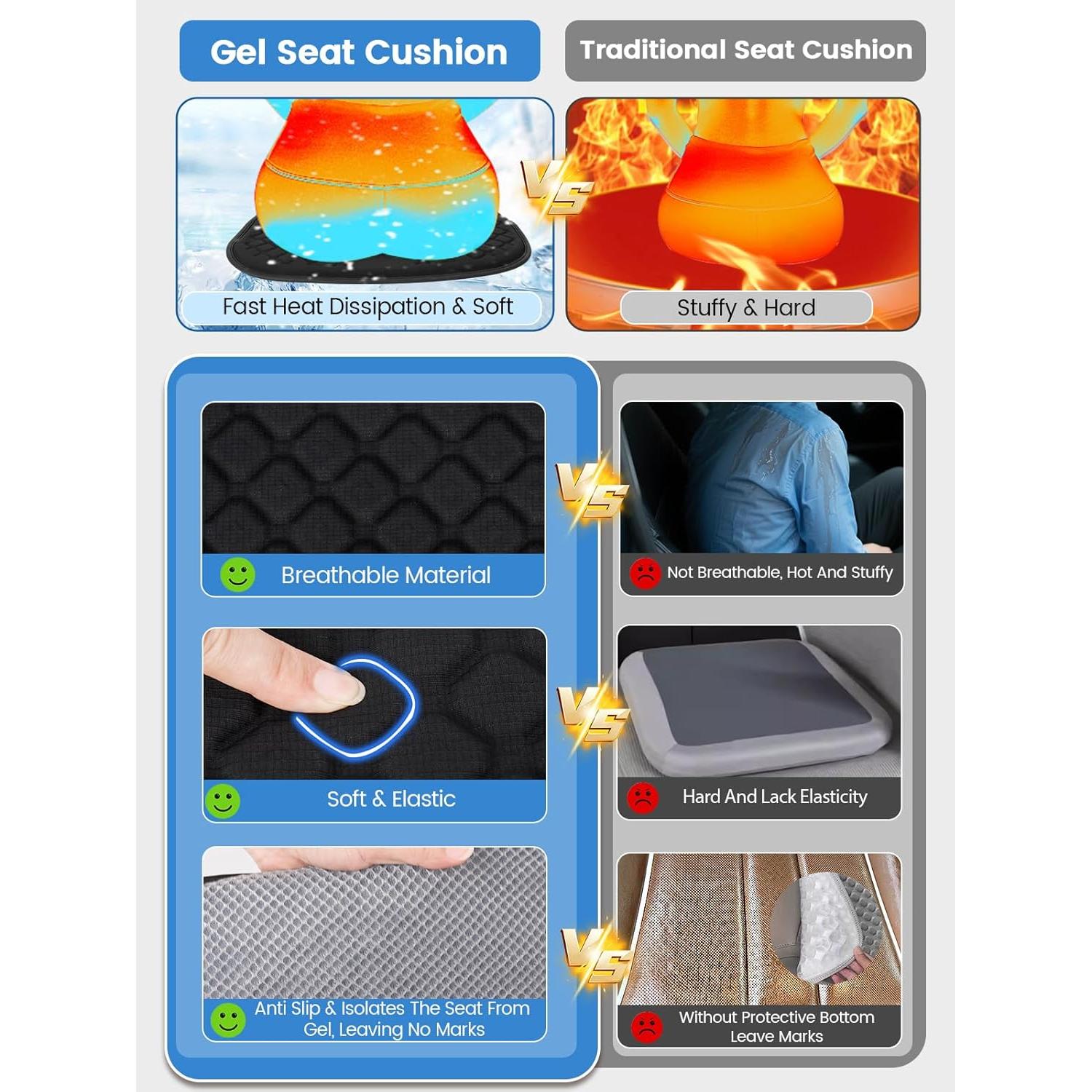 Cojín de Asiento Jisejima Antideslizante Negro 45.72x43.18cm