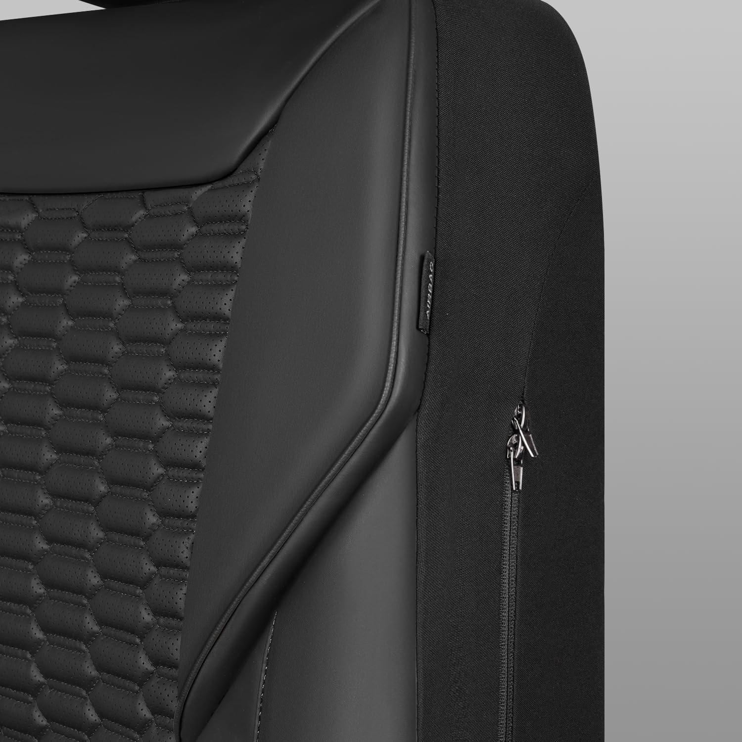 Cubiertas de Asiento Delanteras de Cuero Negro CAR PASS