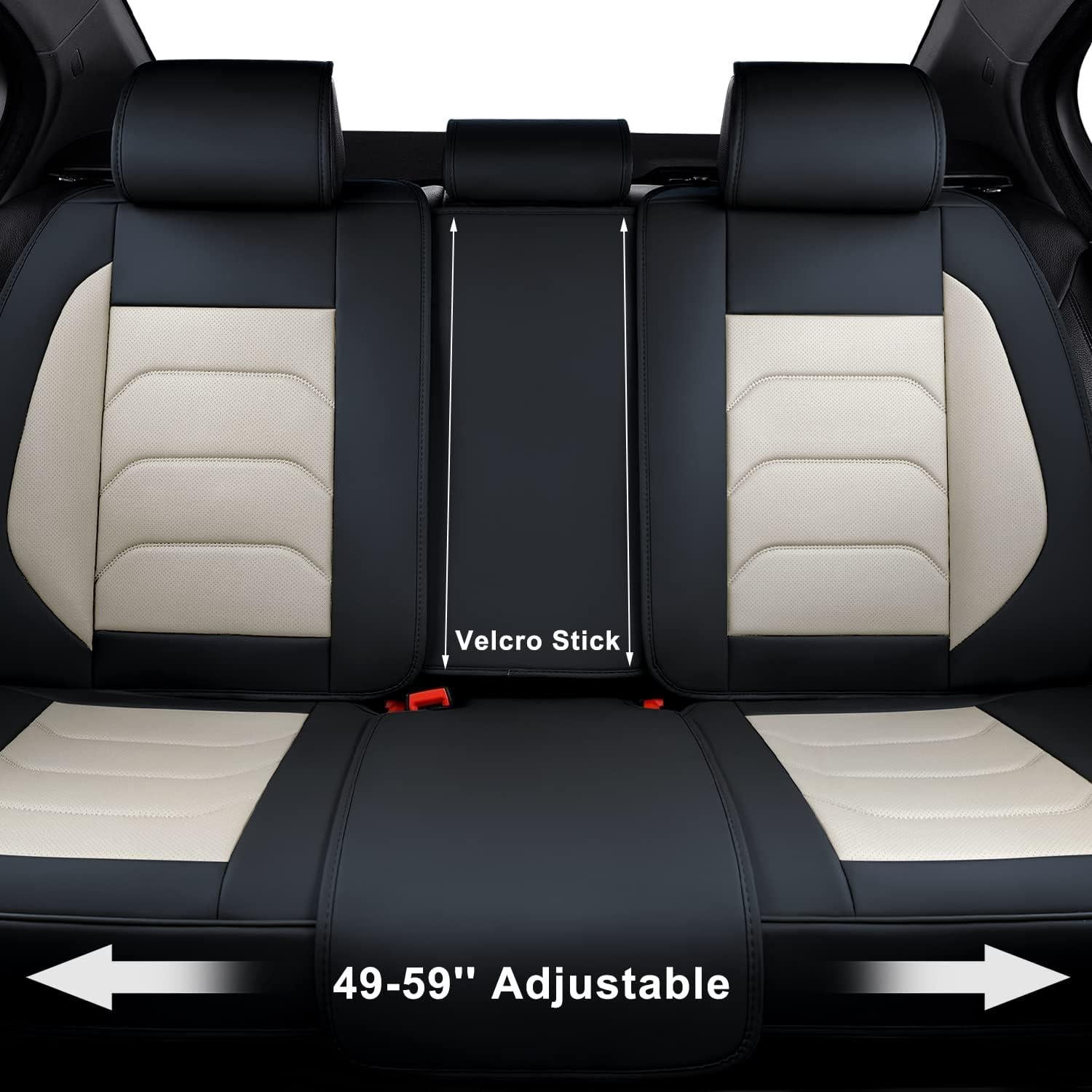 Cubiertas de Asientos de Coche TIEHESYT Juego Completo Negro y Blanco