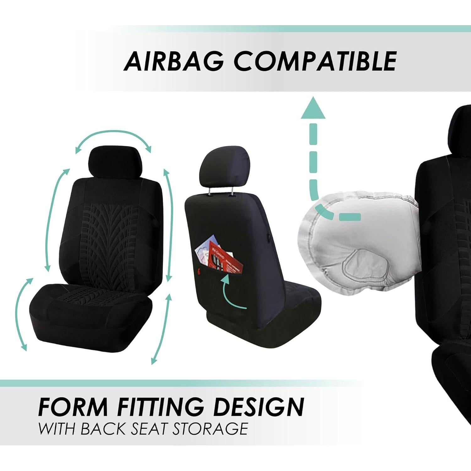 Funda de Asiento de Coche FH Group 7 Pasajeros Negro Universal