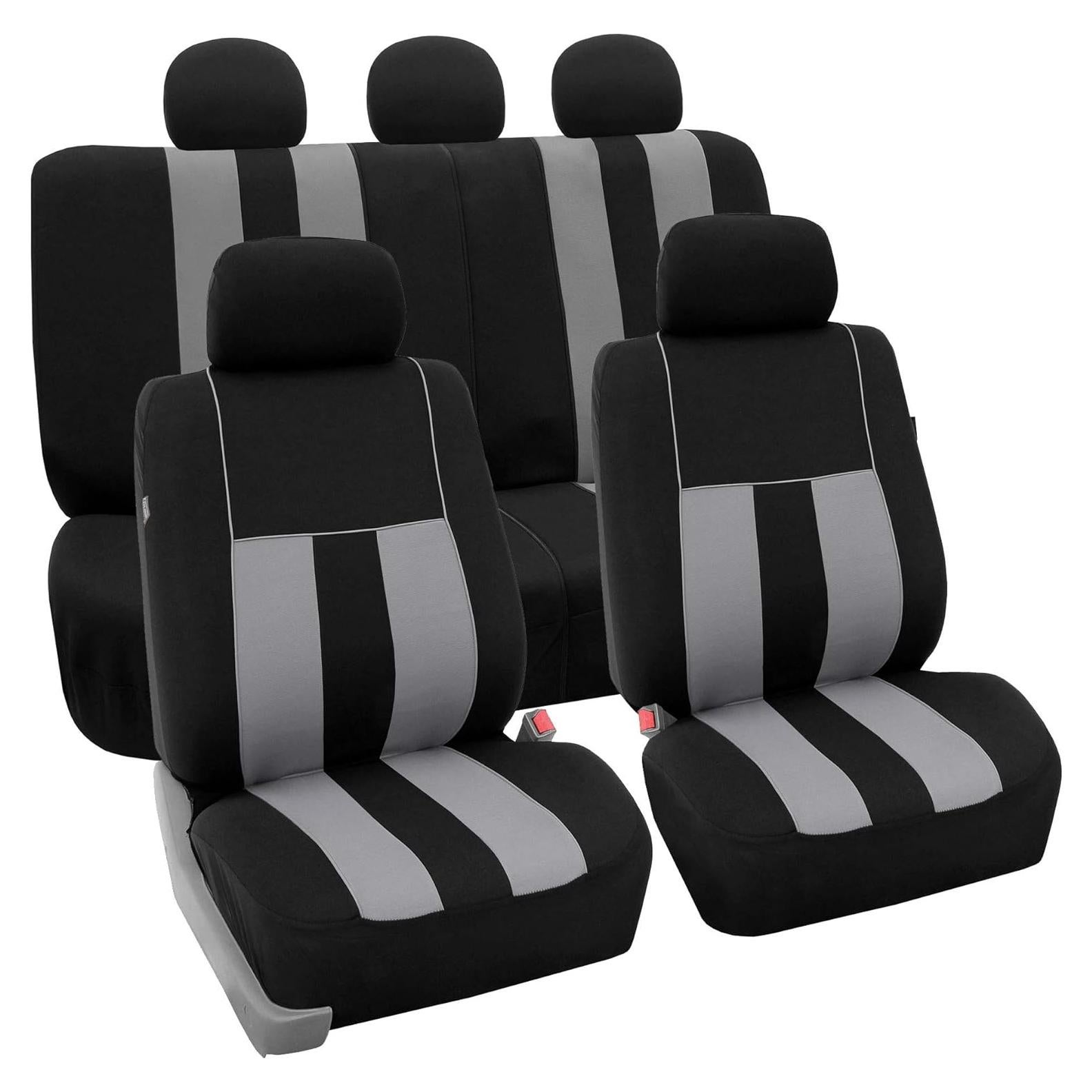 FH Group Funda de Asiento de Coche Universal Rayas Grises